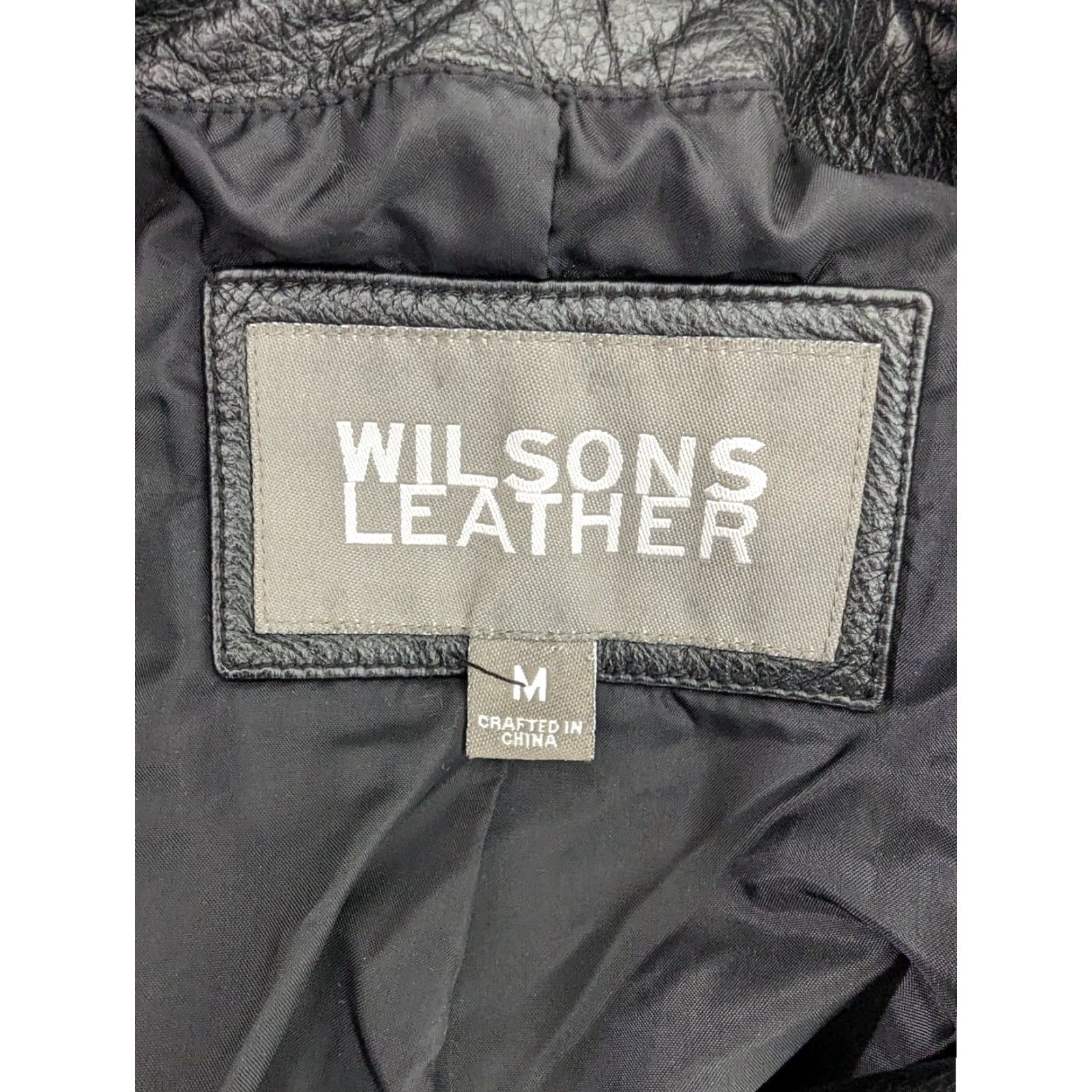Wilson VINTAGE Wilson Y2K Black Moto Bomber Leather Jacket Coat Womens M" Size M / US 6-8 / IT 42-44 - 4 Thumbnail