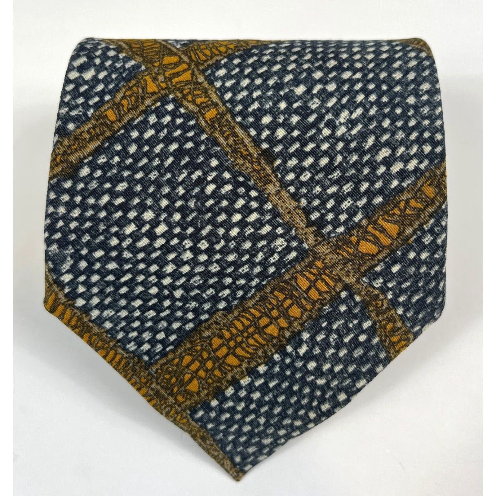 Ermenegildo Zegna Ermenegildo Zegna Silk Tie Geometric Made in Italy Mens Tie, Multicolor, 58.25" Length, 4" Width, Classic Length, 100% Silk Size ONE SIZE - 2 Thumbnail