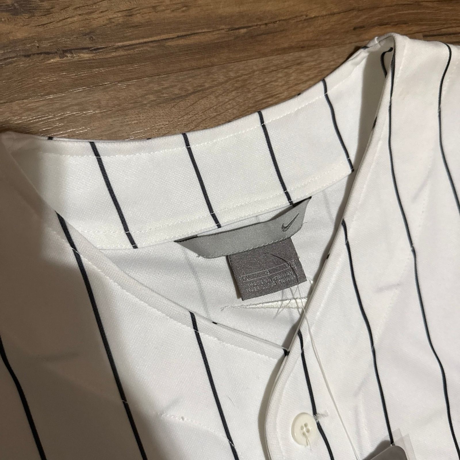 Nike 2002 Nike Button Up Baseball Pinstripe Jersey #31 Size US L / EU 52-54 / 3 - 3 Thumbnail