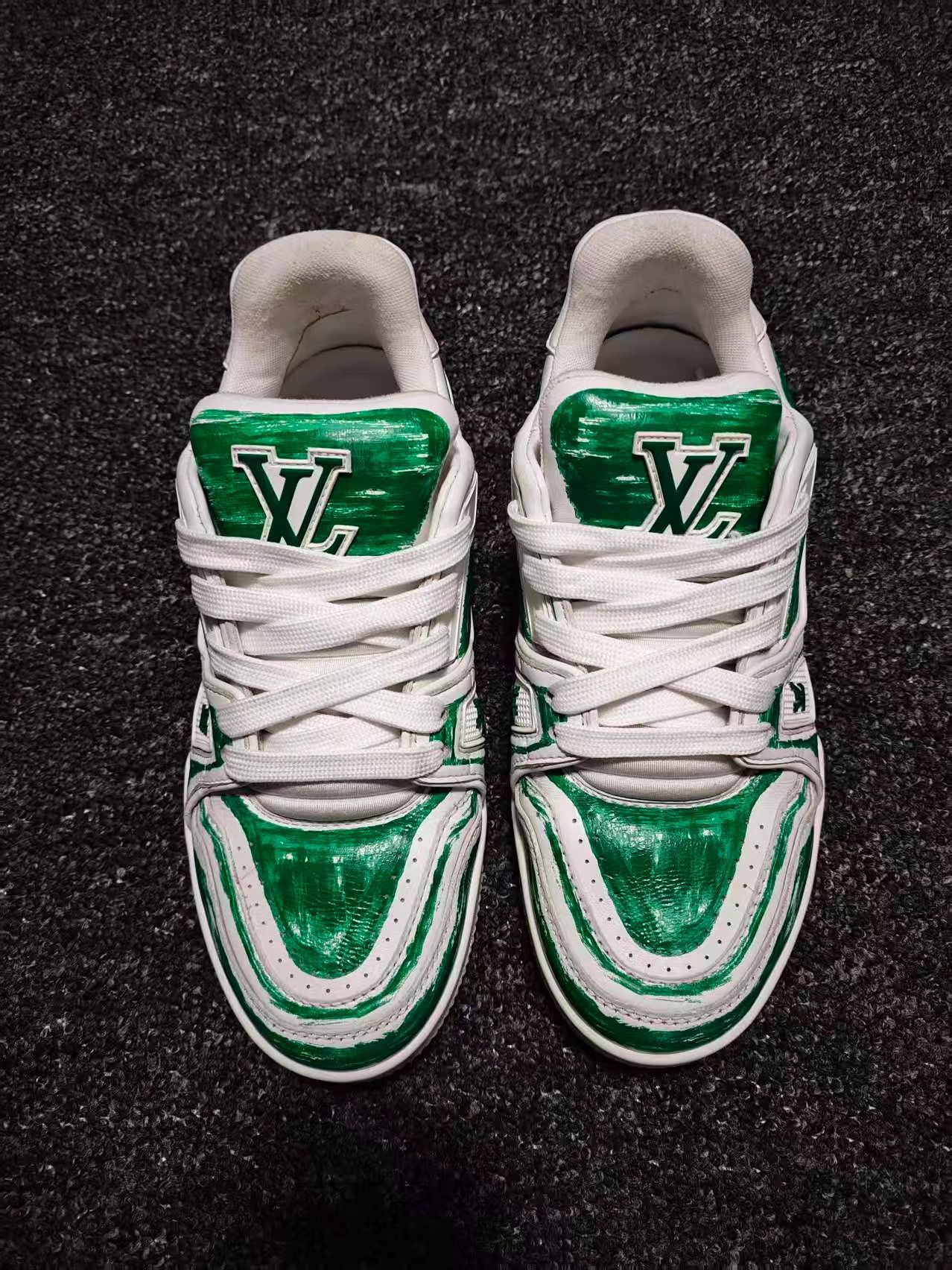 Louis Vuitton LV Trainer Hand-Painted Graffiti Low-Top Sneakers K13 Size US 6 / IT 36 - 1 Thumbnail