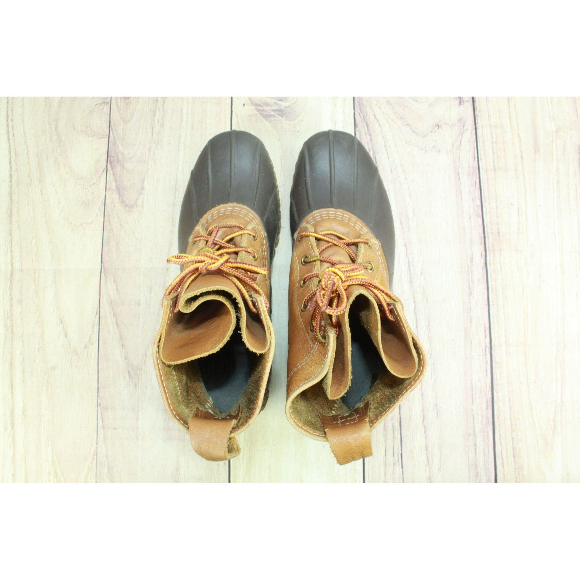 L.L. Bean × Leather LL Bean Women's Leather Lace Up Unlined Duck Boots Size US 9 / IT 39 - 7 Thumbnail