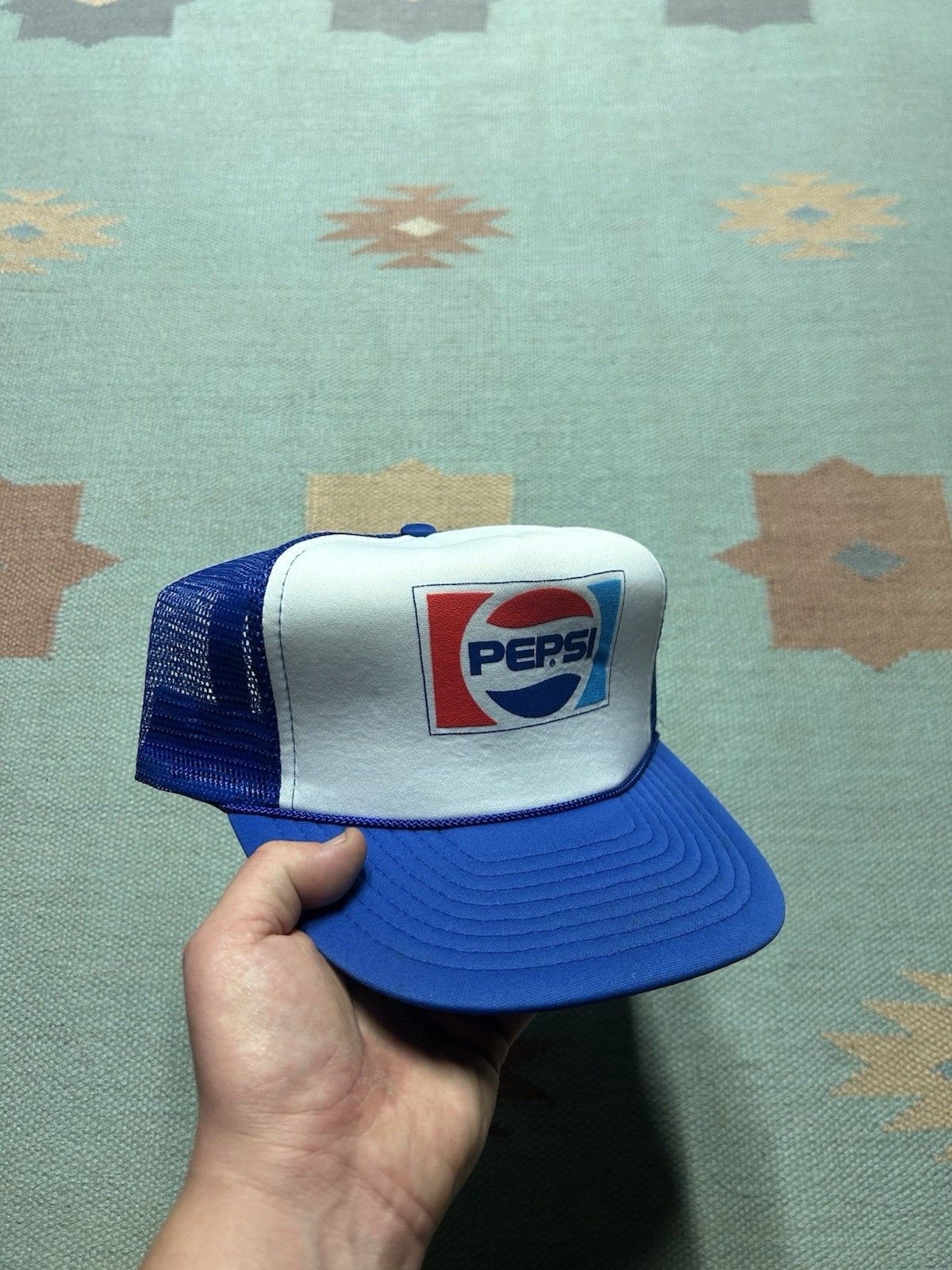 Vintage Vintage trucker hat Pepsi cola soda drink snack blue snap Size ONE SIZE - 1 Thumbnail