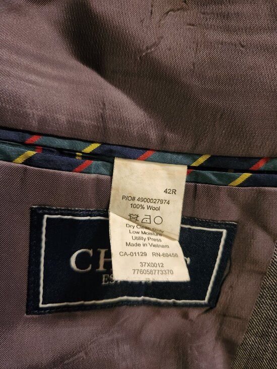 Chaps Ralph Lauren Chaps men's gray 100%wool sport coat jacket blazer size: 42R Size 42R - 5 Thumbnail