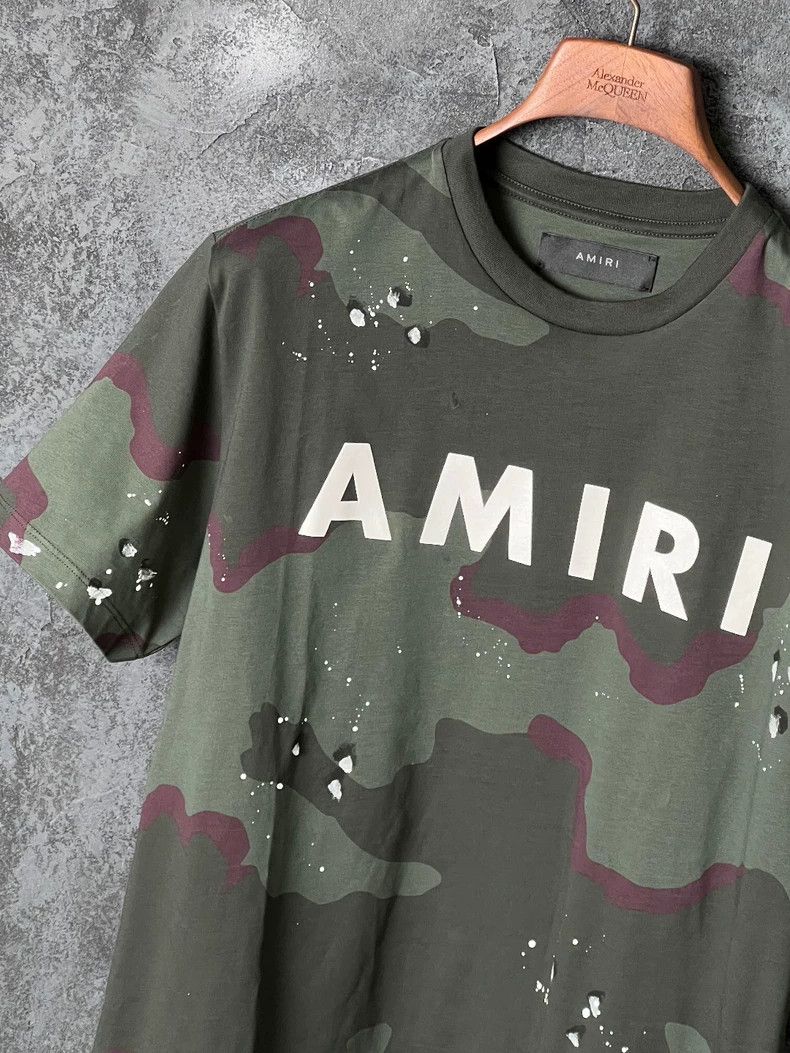 Amiri Amiri Camo Letter Printed Cotton T-Shirt Size US XS / EU 42 / 0 - 4 Thumbnail