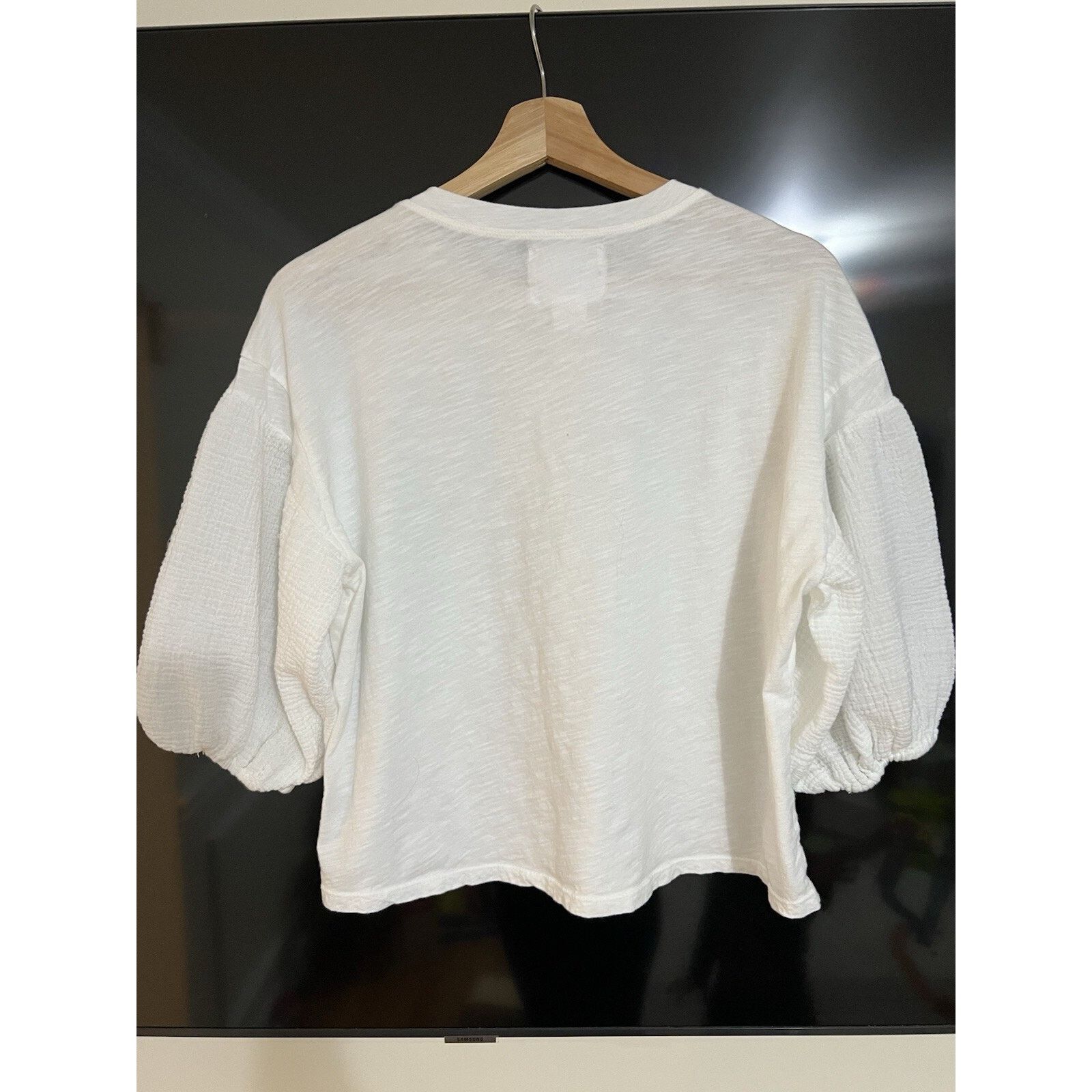 & Other Stories Anthropologie Gauze Sleeve Top S White A000421 Size S / US 4 / IT 40 - 5 Thumbnail