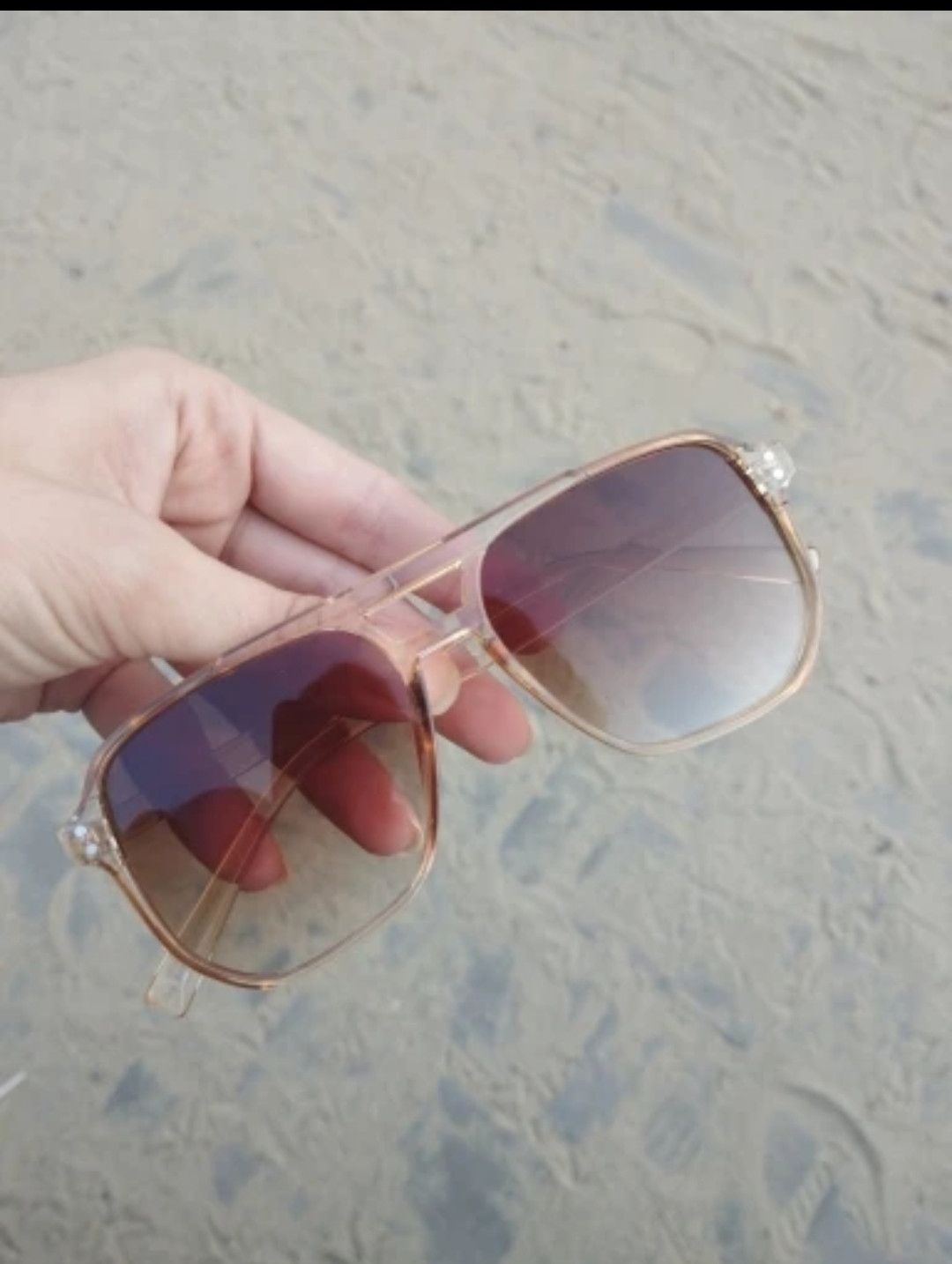 Jewelry Transparent Pink Retro Sunglasses Size ONE SIZE - 1 Thumbnail