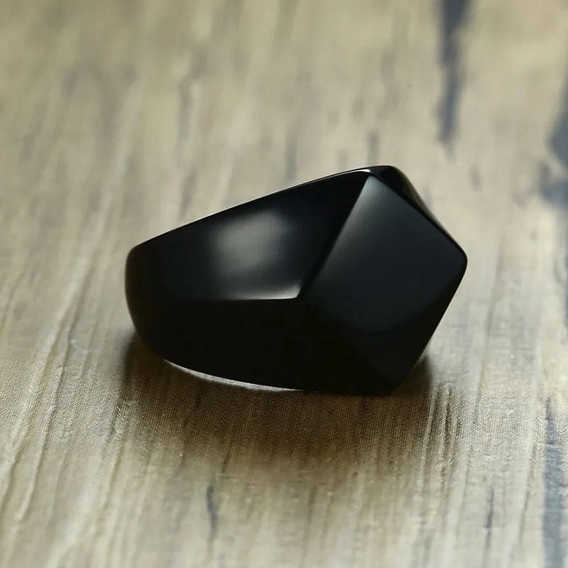 Jewelry × Vintage Quadrangle Flat Top Square Men Ring Size ONE SIZE - 4 Thumbnail
