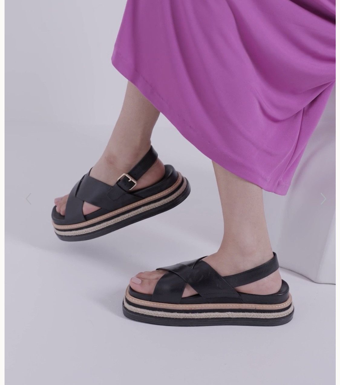 Issey Miyake × Japanese Brand × mercibeaucoup Mercibeaucoup by issey miyake leather black sandal Size US 7 / IT 37 - 2 Thumbnail
