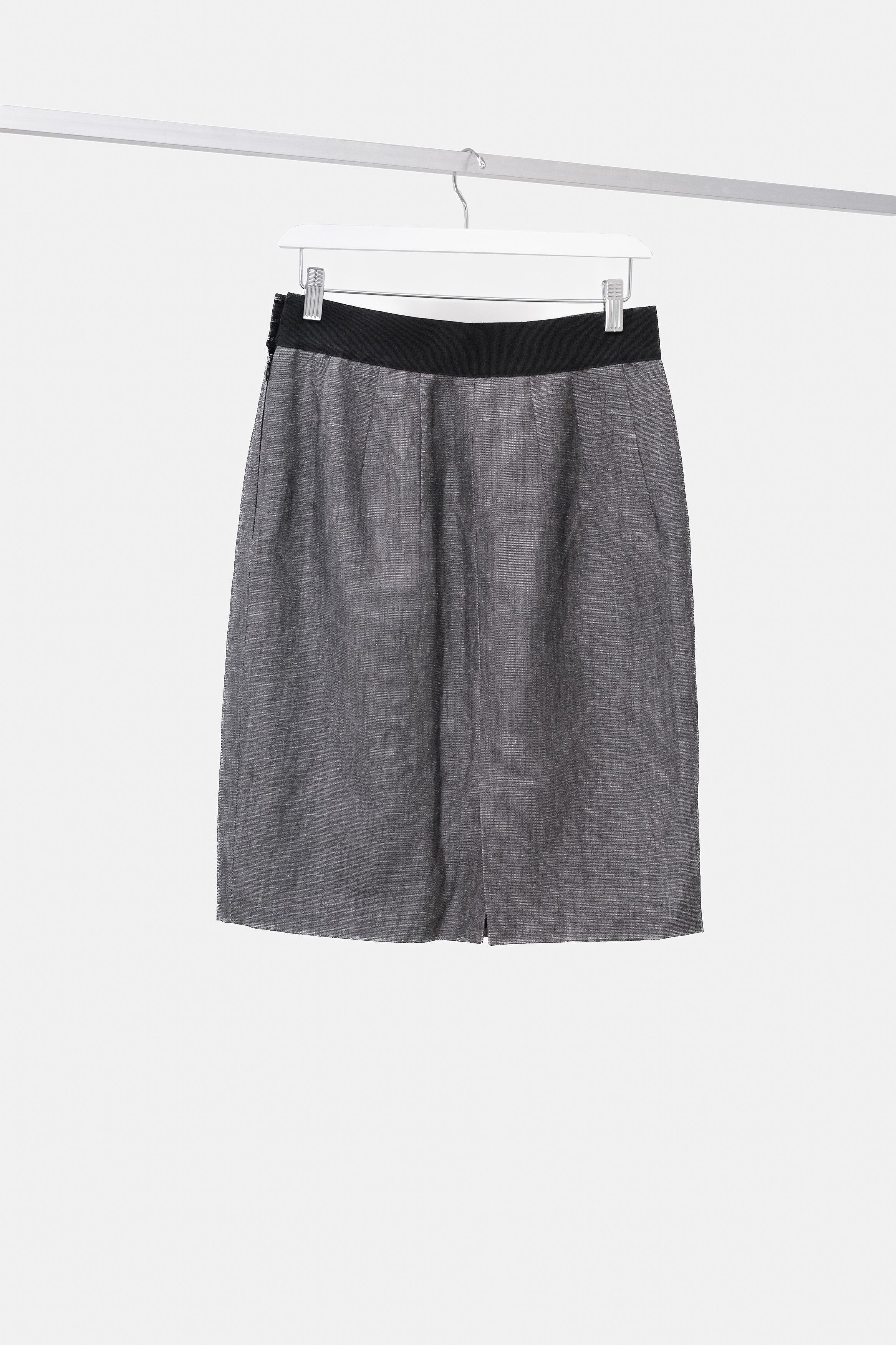 image of Valentino Grey Split Pencil Skirt, Women's (Size 30)