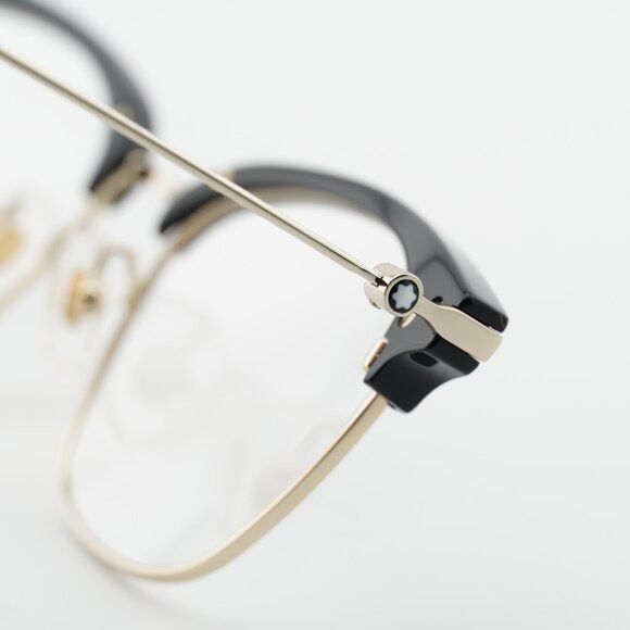 Montblanc Montblanc MB0141OK 002 Eyeglasses Gold/Black 53mm Square Size ONE SIZE - 11 Thumbnail