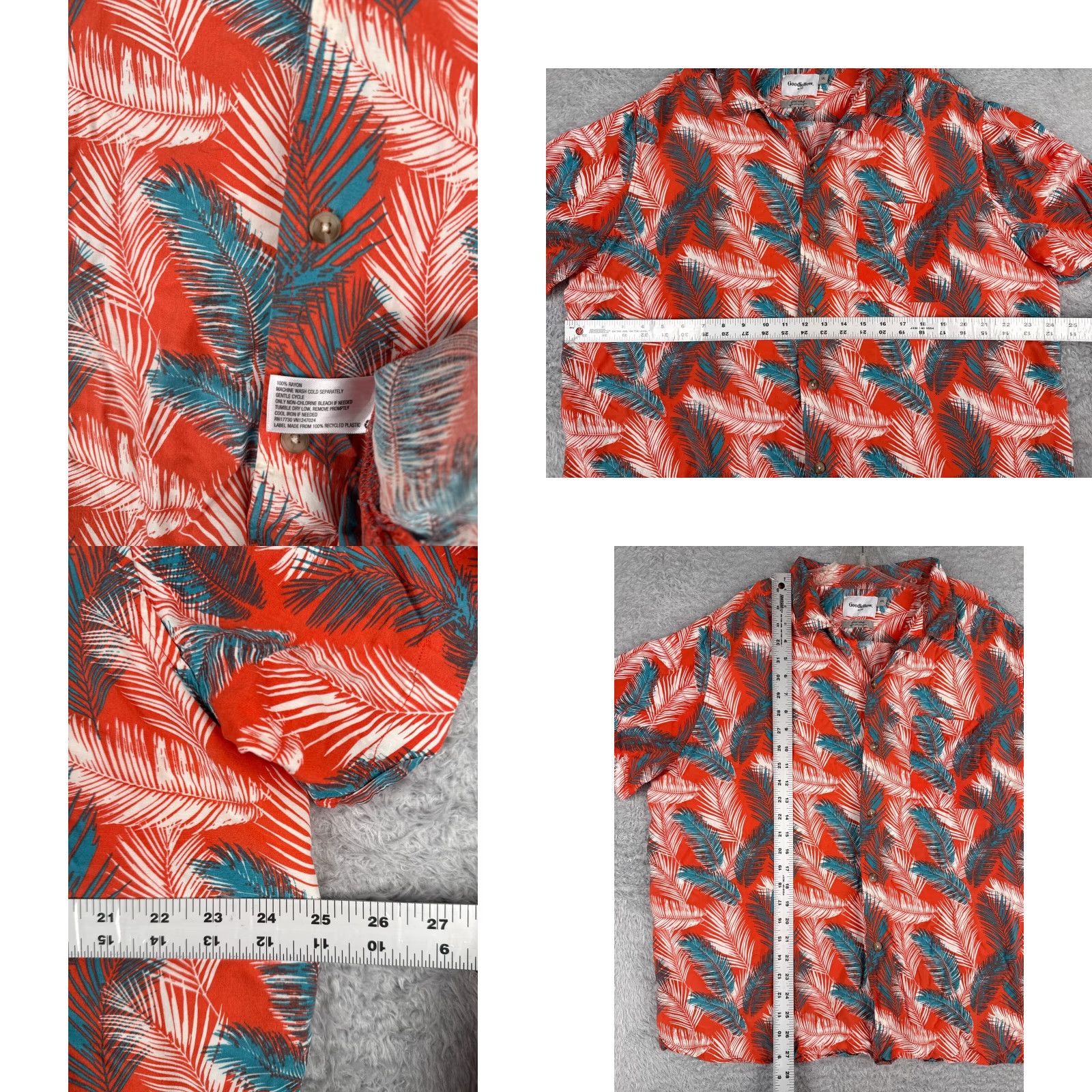 Vintage VINTAGE Goodfellow & Co Shirt Mens 2XL XXL Red Blue Floral Hawaiian Slim Fit 100% Rayon Size US XXL / EU 58 / 5 - 8 Thumbnail