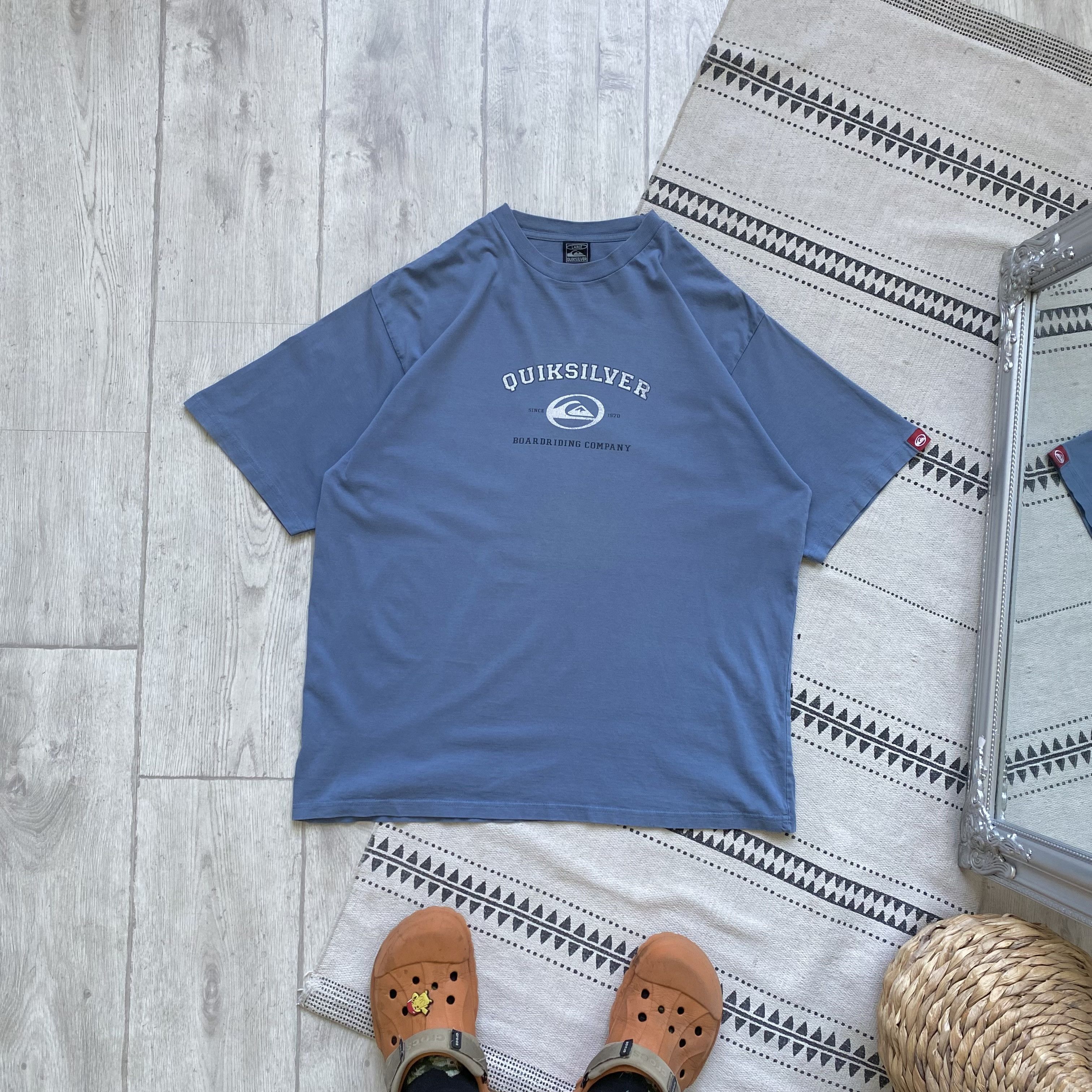 Quiksilver Vintage 90s Faded Quiksilver tee center logo Y2K Blue Size US L / EU 52-54 / 3 - 1 Thumbnail