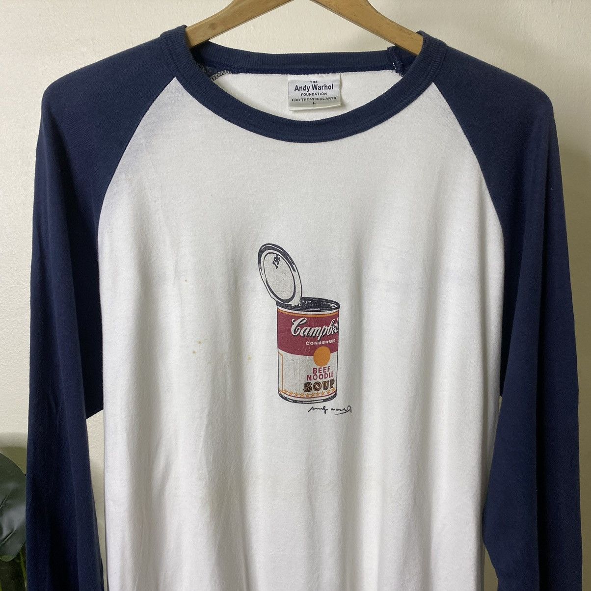 Andy Warhol × Vintage Vintage 1990s Andy Warhol Artwork LS Raglan T Shirt Size US M / EU 48-50 / 2 - 2 Thumbnail