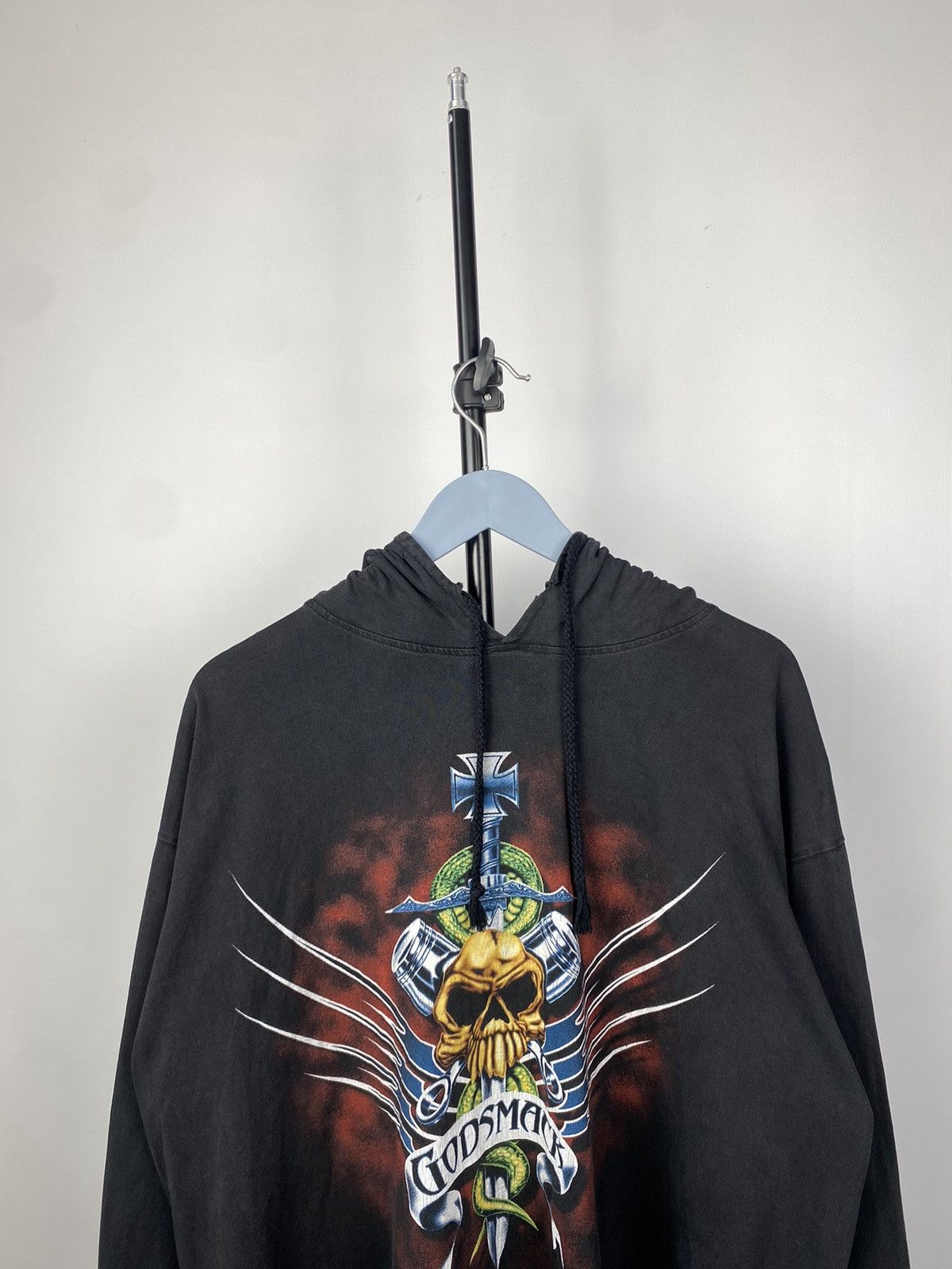 Band Tees × Vintage Vintage 90s Faded Godsmack hoodie Metal Deftones Size US XL / EU 56 / 4 - 2 Thumbnail