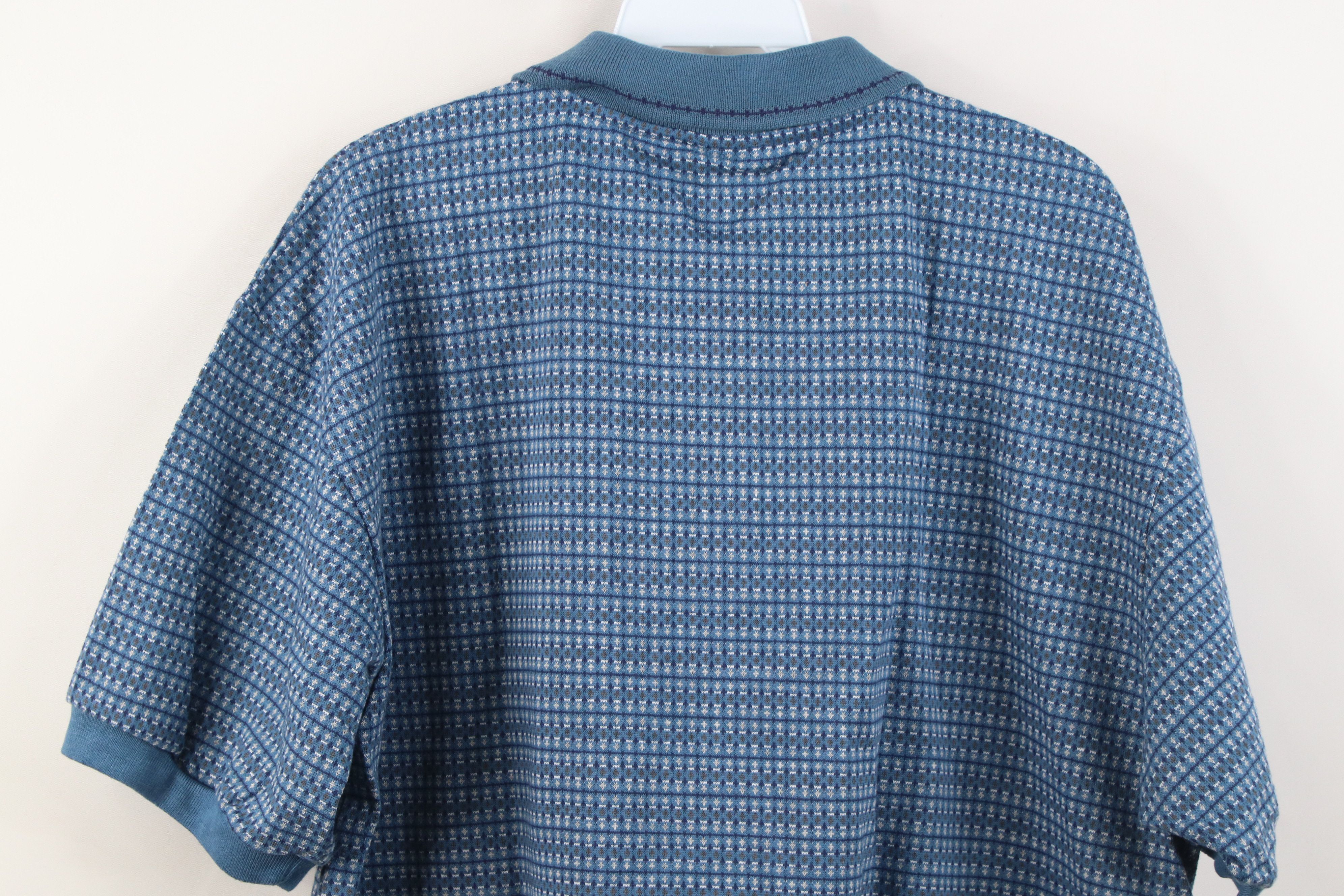 Vintage Vintage 90s Streetwear Knit Ringer Golf Polo Shirt Blue Size US L / EU 52-54 / 3 - 10 Thumbnail