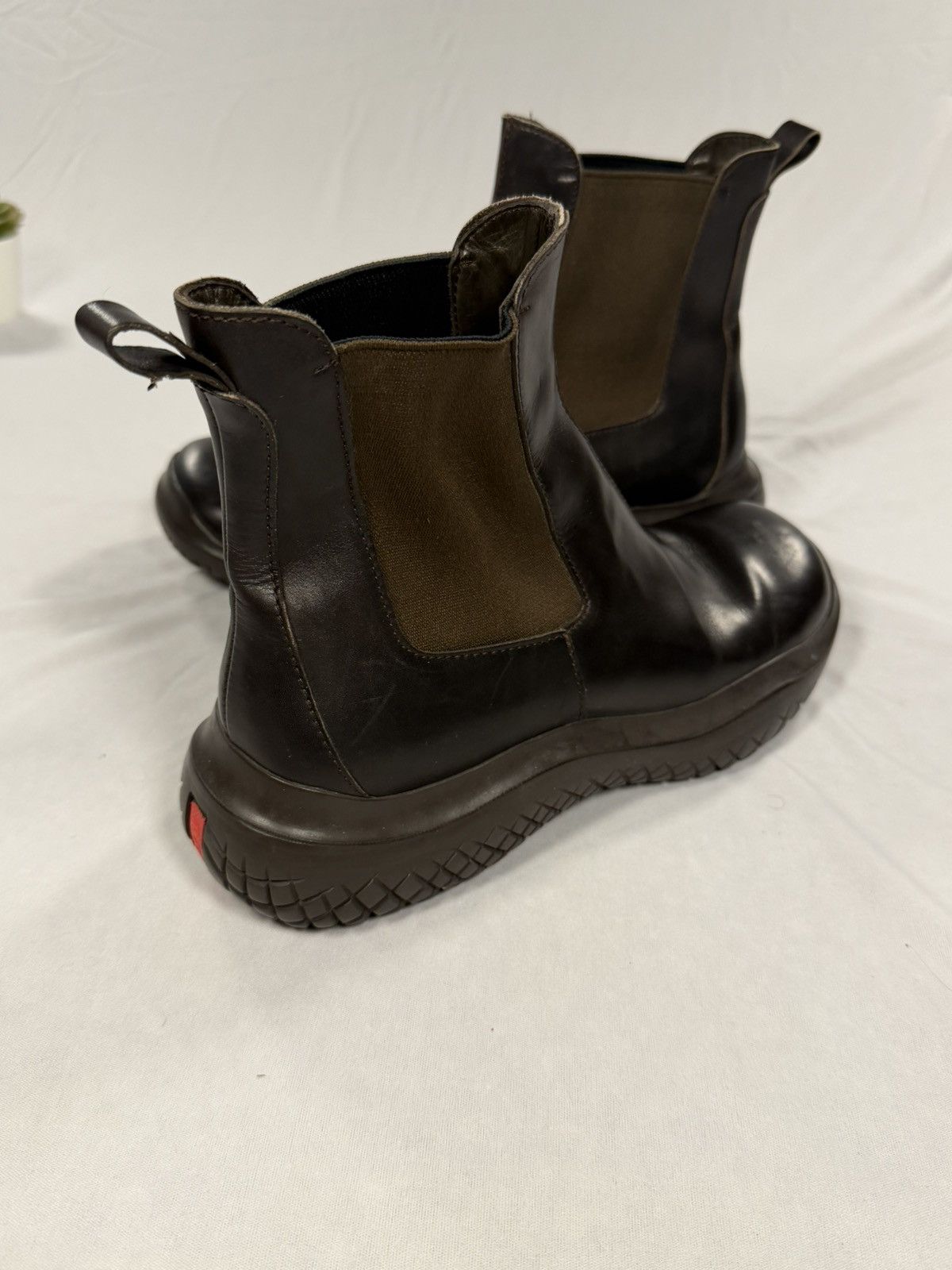 Prada AW99 Prada Brown Leather Chelsea Boots Size 38 Vibram Size US 7.5 / IT 37.5 - 13 Thumbnail