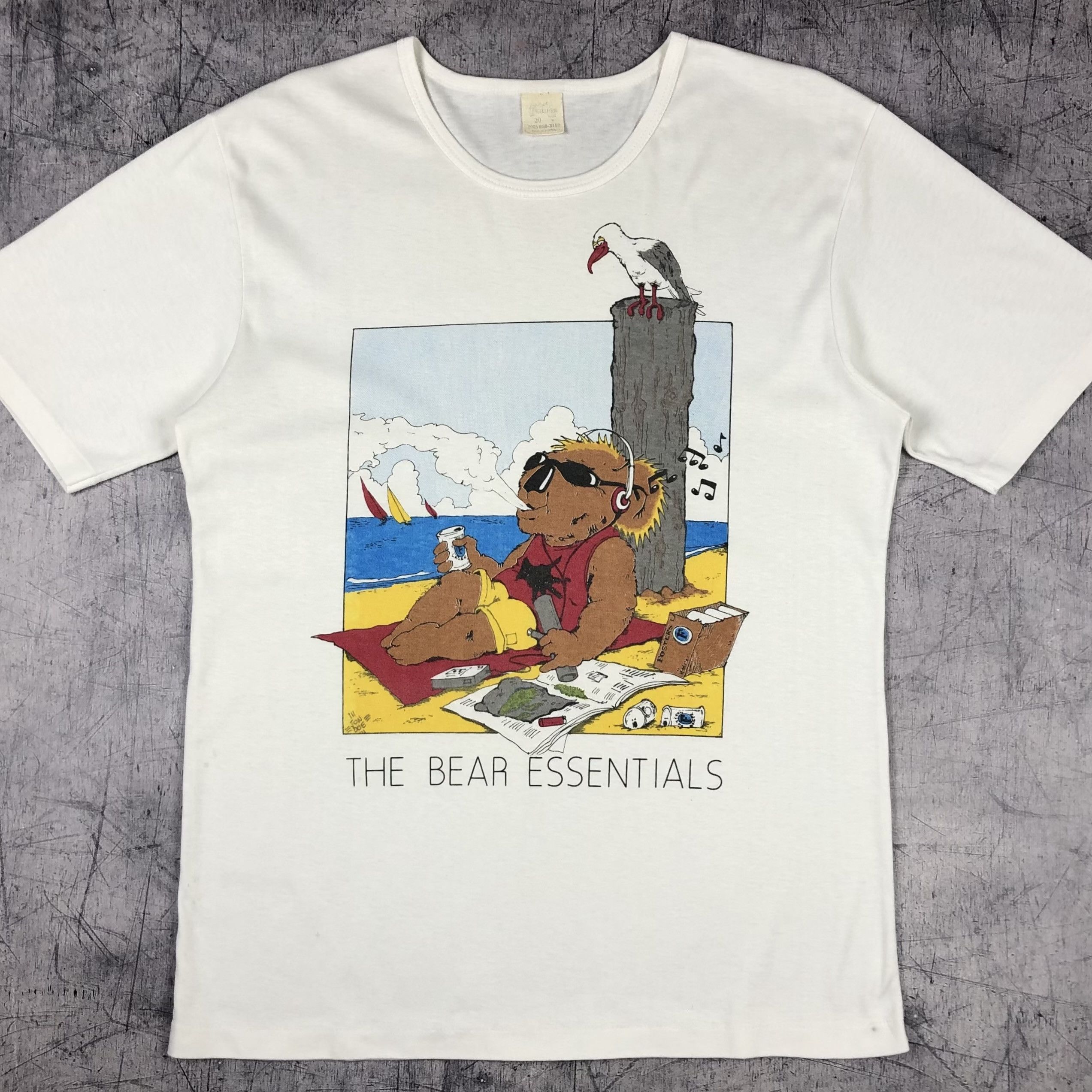 Vintage 90s Bear Smoke Weed 420 Foster Beer Dope Vintage Tee Size US M / EU 48-50 / 2 - 1 Thumbnail