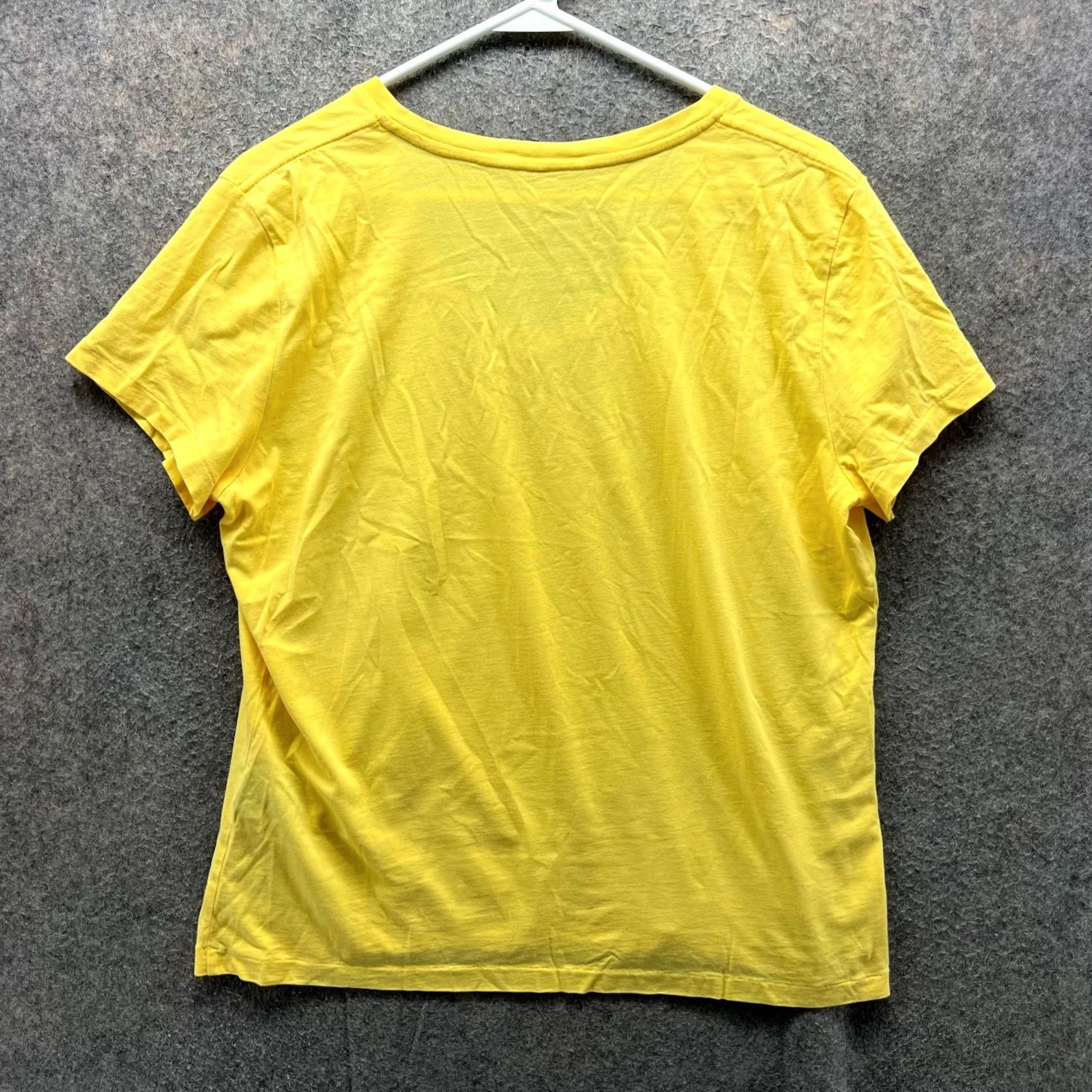 Polo Ralph Lauren VINTAGE? No — Ralph Lauren Sport Shirt Womens XL Yellow V-Neck Short Sleeve Cotton Pony Logo Shirt Womens XL Yellow Cotton Pony Logo Size XL / US 12-14 / IT 48-50 - 2 Thumbnail
