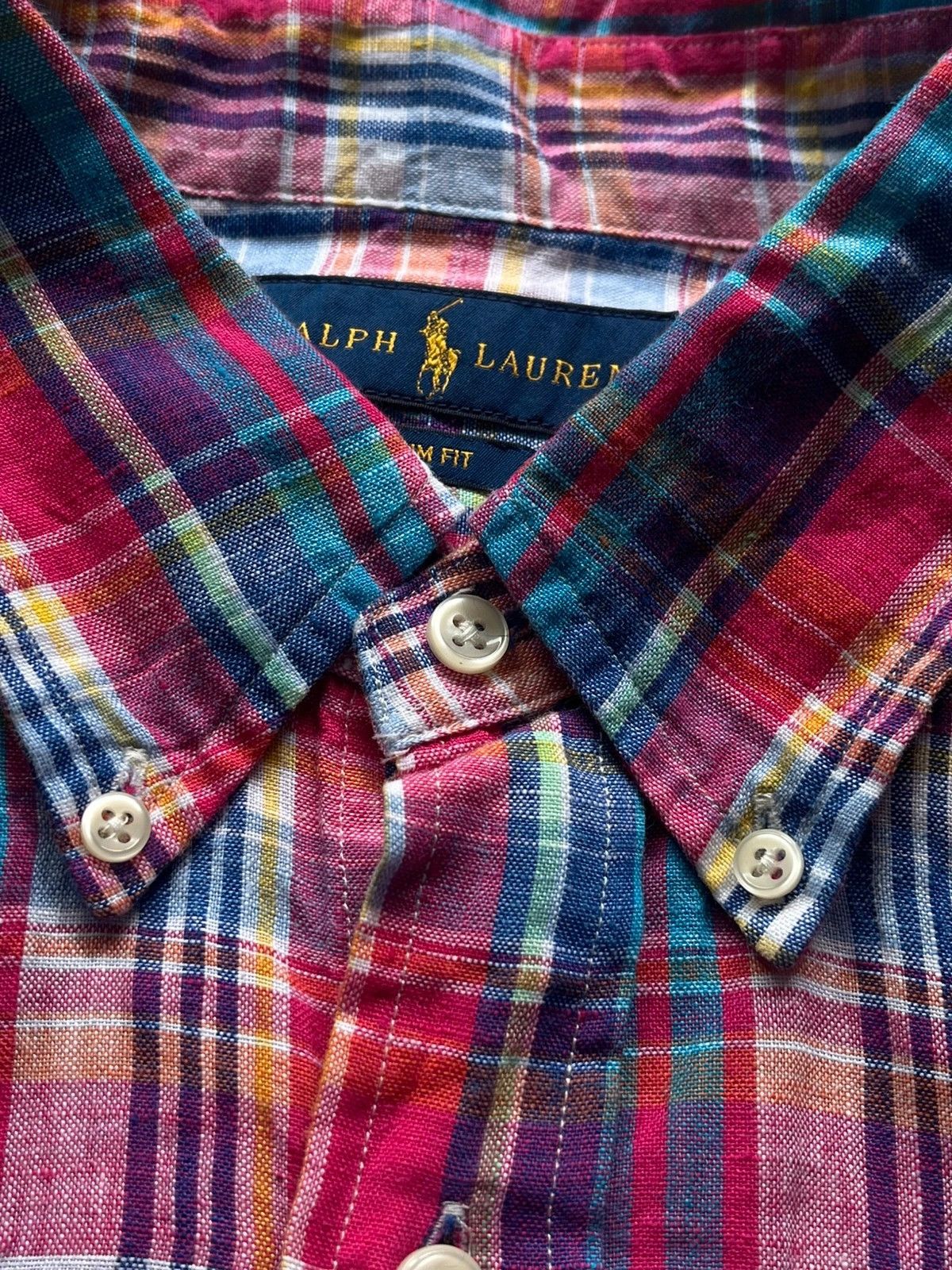 Ralph Lauren Polo Ralph Lauren Checked Plaid Shirt Sz L 100% Linen Size US L / EU 52-54 / 3 - 3 Thumbnail
