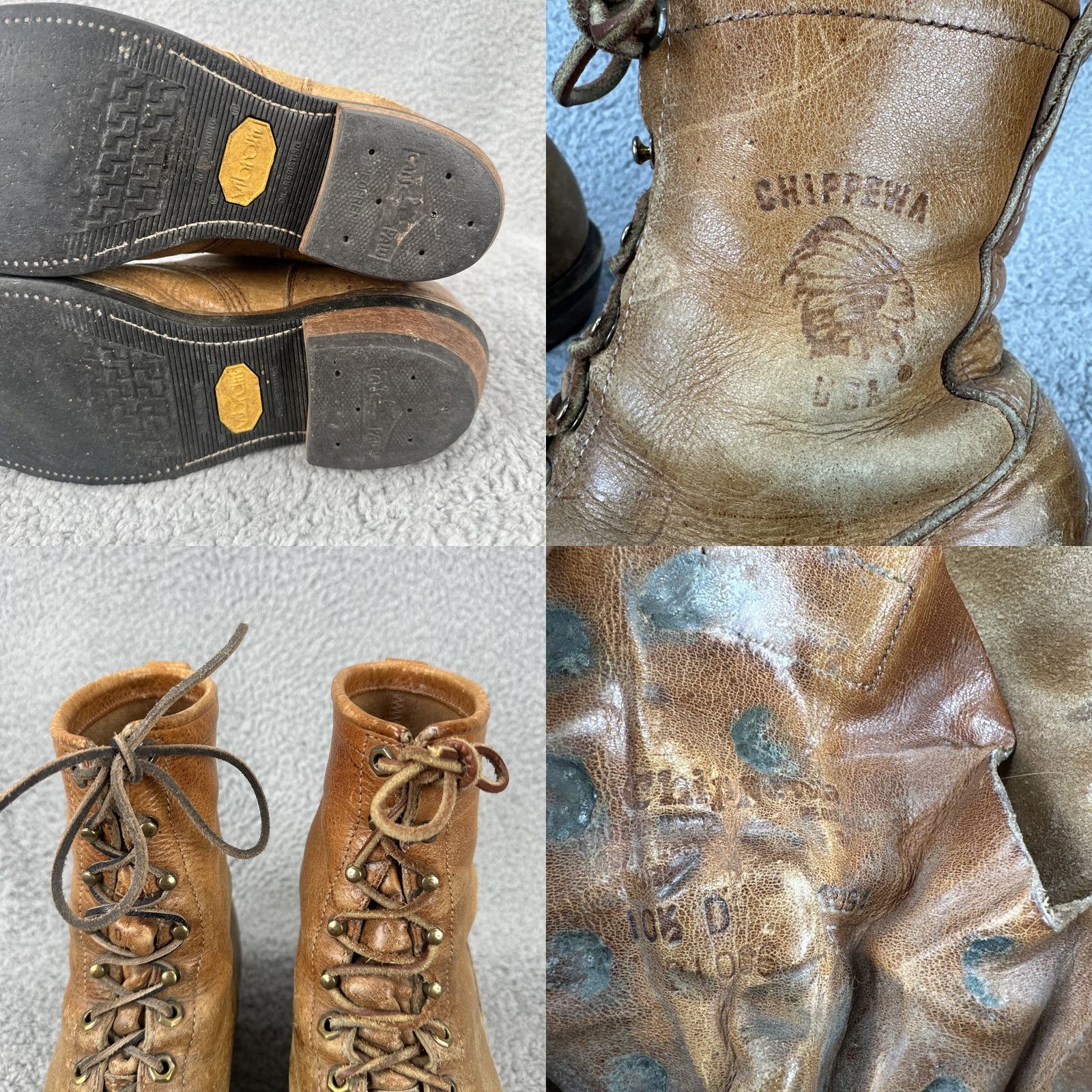 Chippewa VINTAGE Chippewa Men’s Boot Leather Brown 10 1/2 D 333S1 21006 4-97 Combat Logger Shoes/Boots Mens Size US 11 / EU 44 - 9 Thumbnail