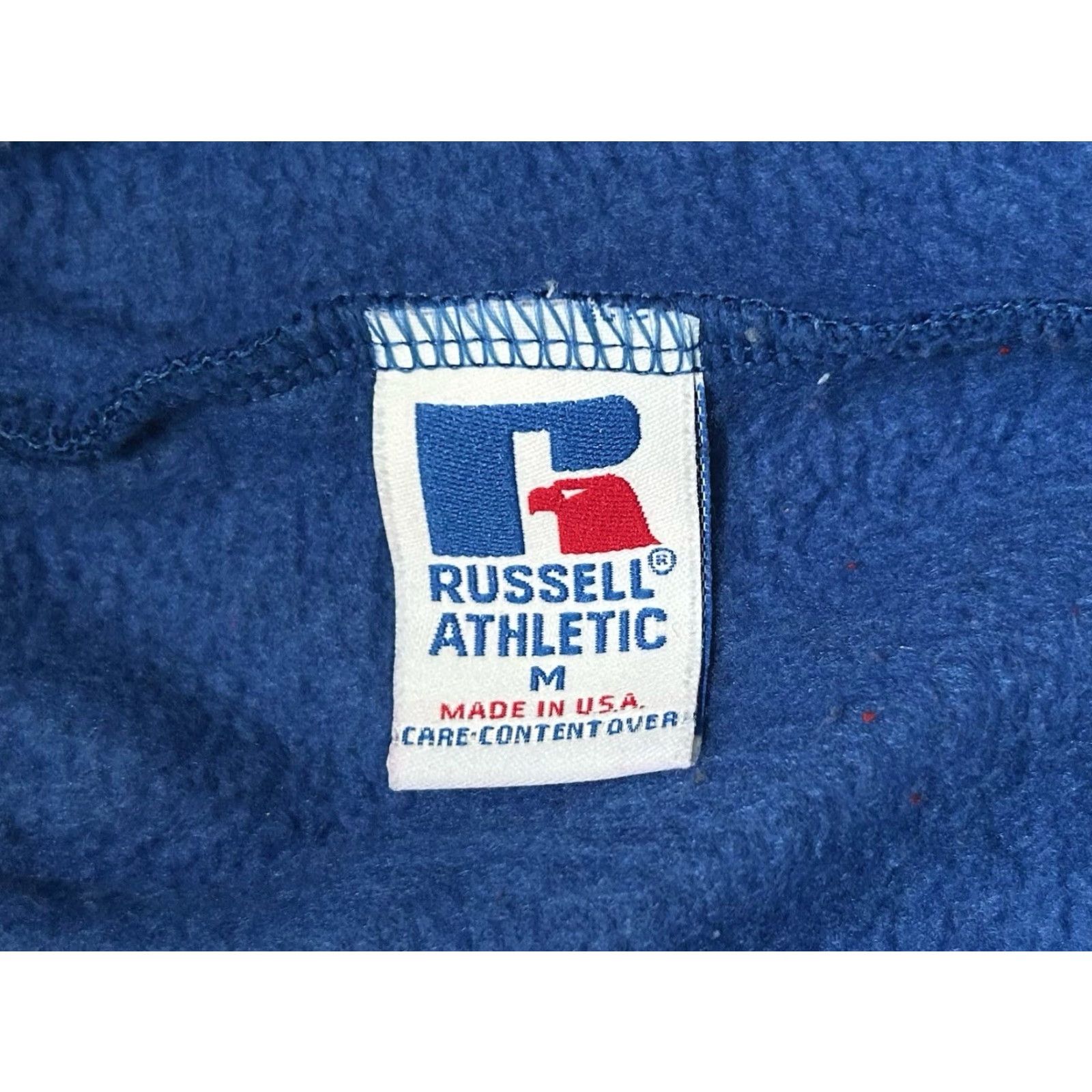 Russell Athletic VINTAGE Russell Athletic Coaches Shorts Mens M Blue 90s USA Drawstring Side Pockets White Red Flocked Logo Size US 31 - 6 Thumbnail
