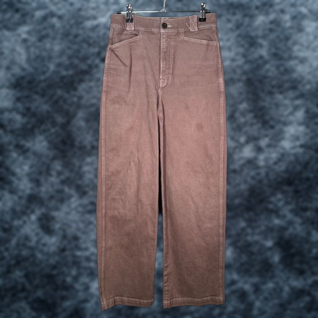 Madewell Madewell Pants Womens 25 Wide-Leg Stretch Cotton High Waist Mauve Size 42" / US 20 - 1 Thumbnail