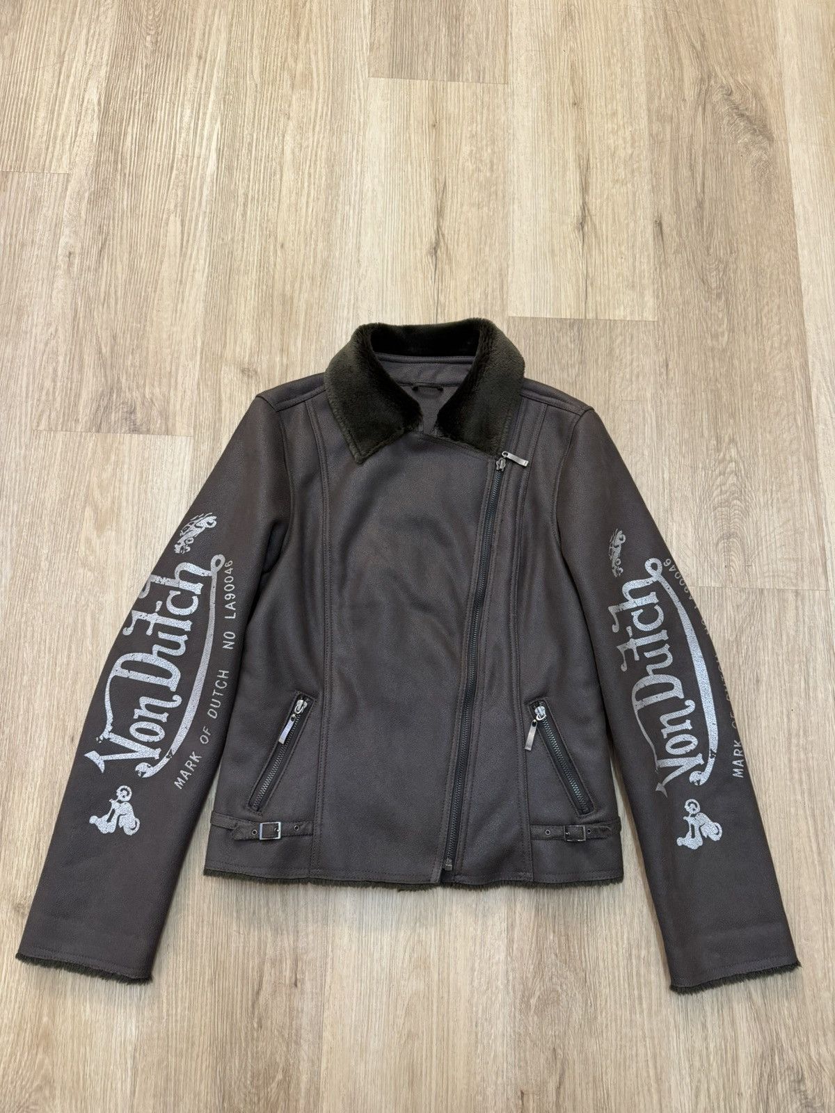 Von Dutch Von Dutch Vintage 00s Biker Jacket Motorcycle Faux Fur S y2k Size S / US 4 / IT 40 - 2 Thumbnail