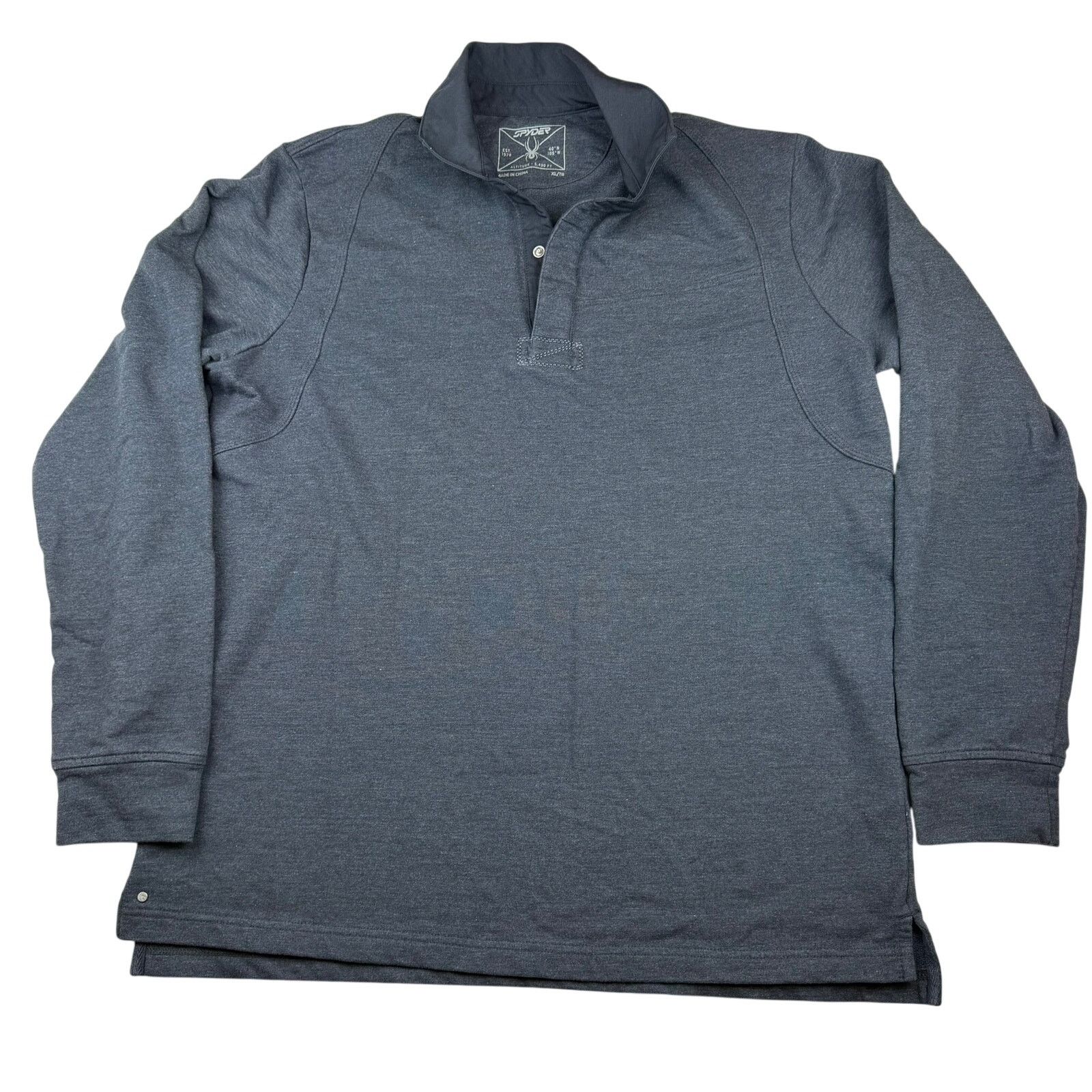 Spyder Spyder Long Sleeve Pullover Polo Shirt XL Gray Size US XL / EU 56 / 4 - 1 Thumbnail