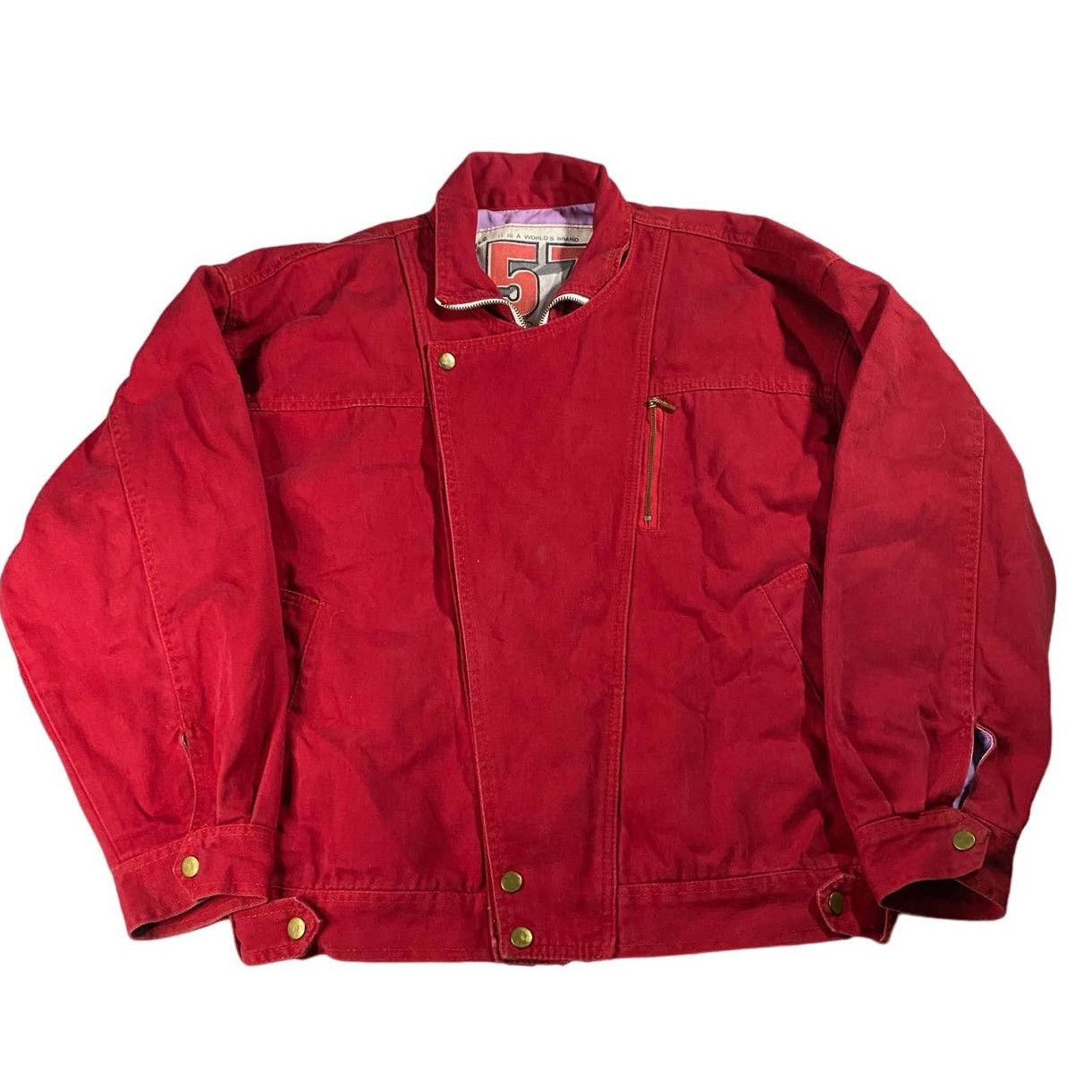 Rare Vintage Red Denim Jacket 57 Jeans Men's XL