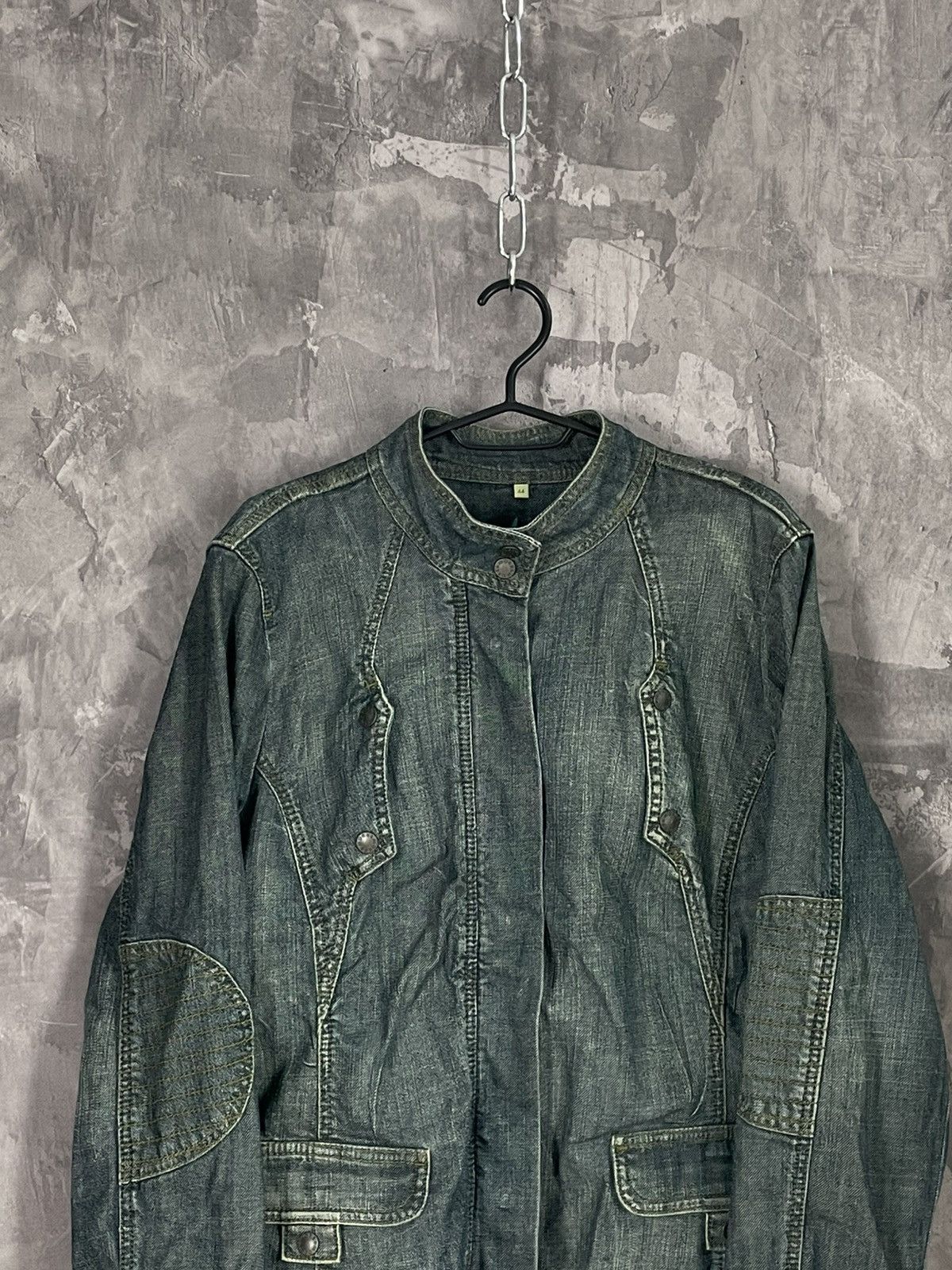 If Six Was Nine × Japanese Brand × Le Grande Bleu (L.G.B.) Avant Garde Japan Vintage Y2K Crazy Faded Denim Jacket Size M / US 6-8 / IT 42-44 - 2 Thumbnail
