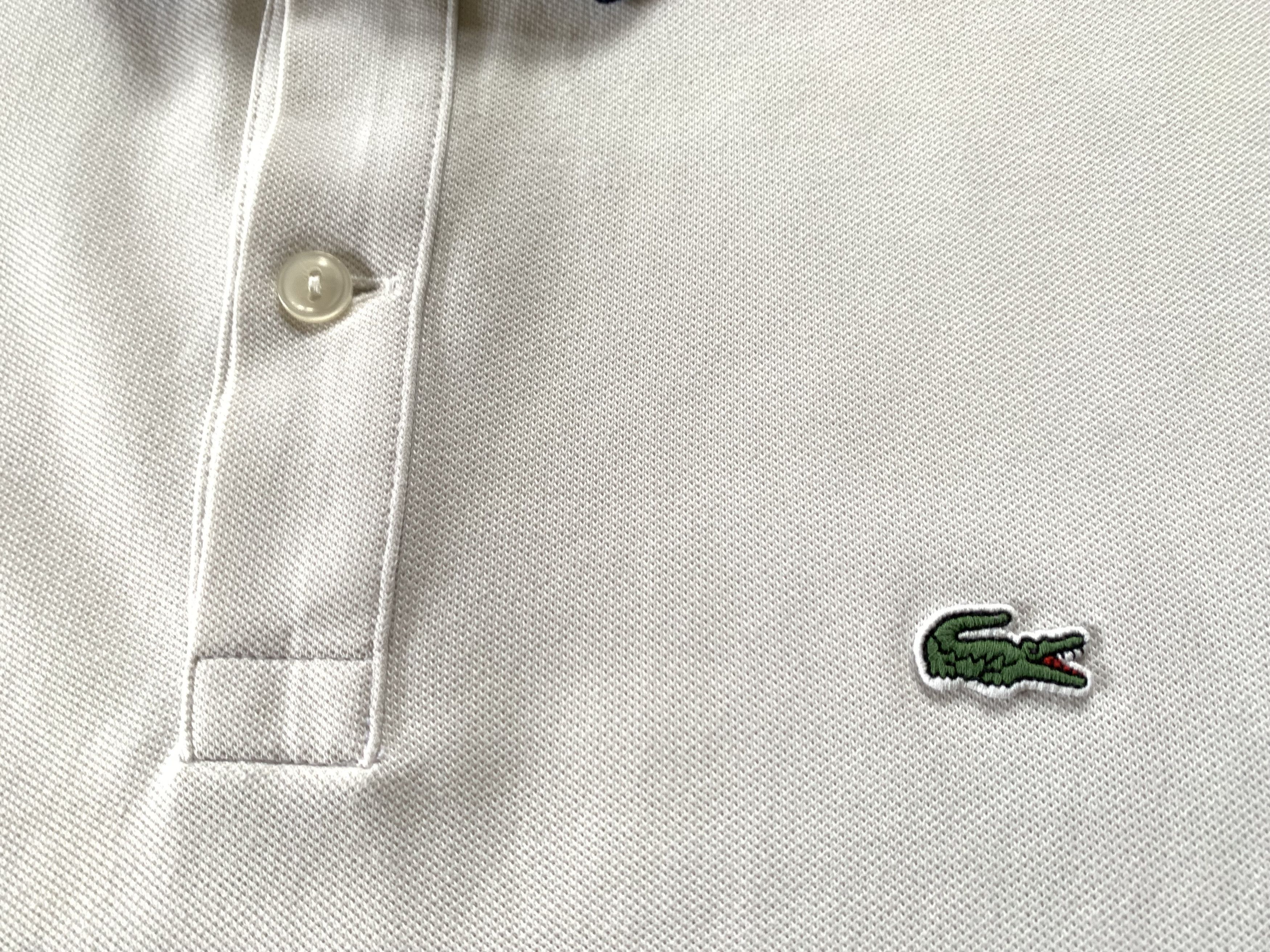 Lacoste × Vintage Vintage Lacoste Slim Fit White Grey Polo T Shirt Size US L / EU 52-54 / 3 - 5 Thumbnail