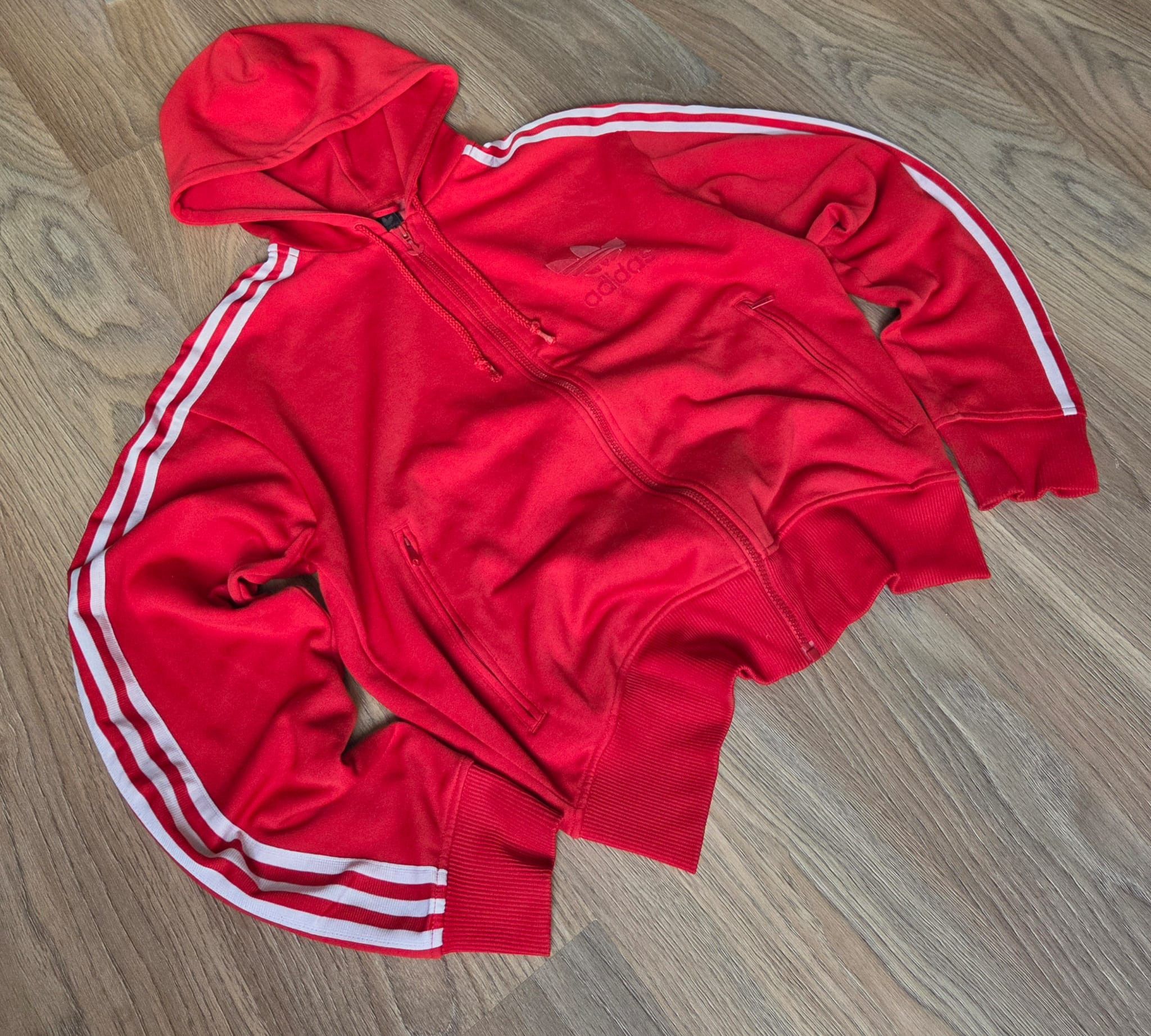 Adidas Vintage 00s Adidas Red Hoodie Size US L / EU 52-54 / 3 - 2 Thumbnail