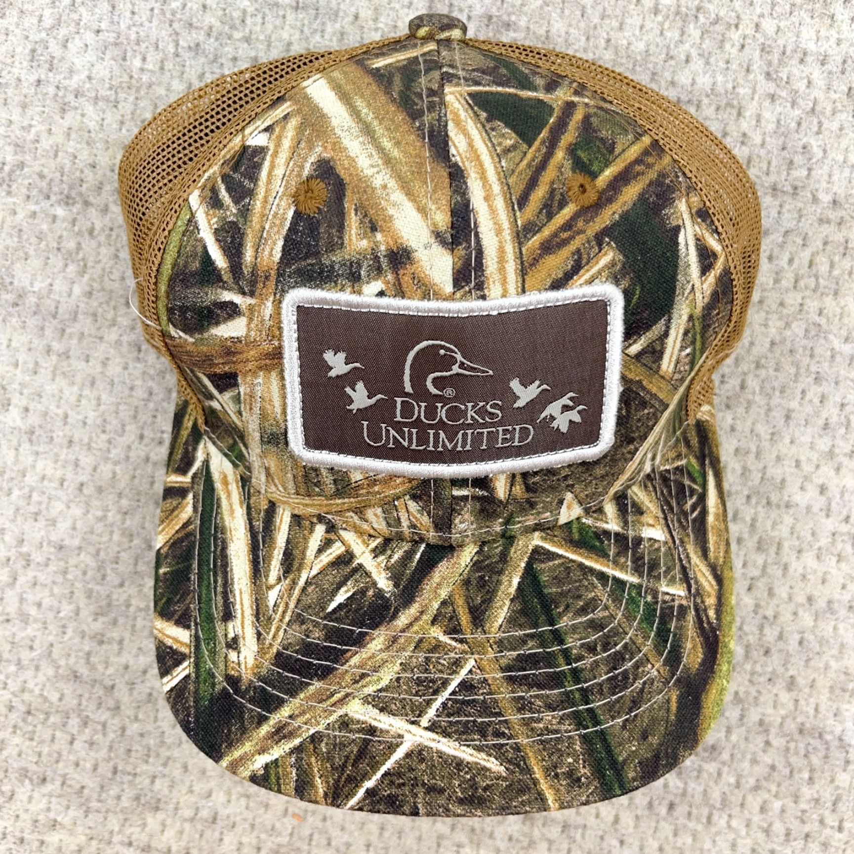 Vintage Ducks Unlimited Trucker Hat Cap Snapback Camouflage One Size Adult Green Men Baseball Cap Adjustable Size ONE SIZE - 3 Thumbnail