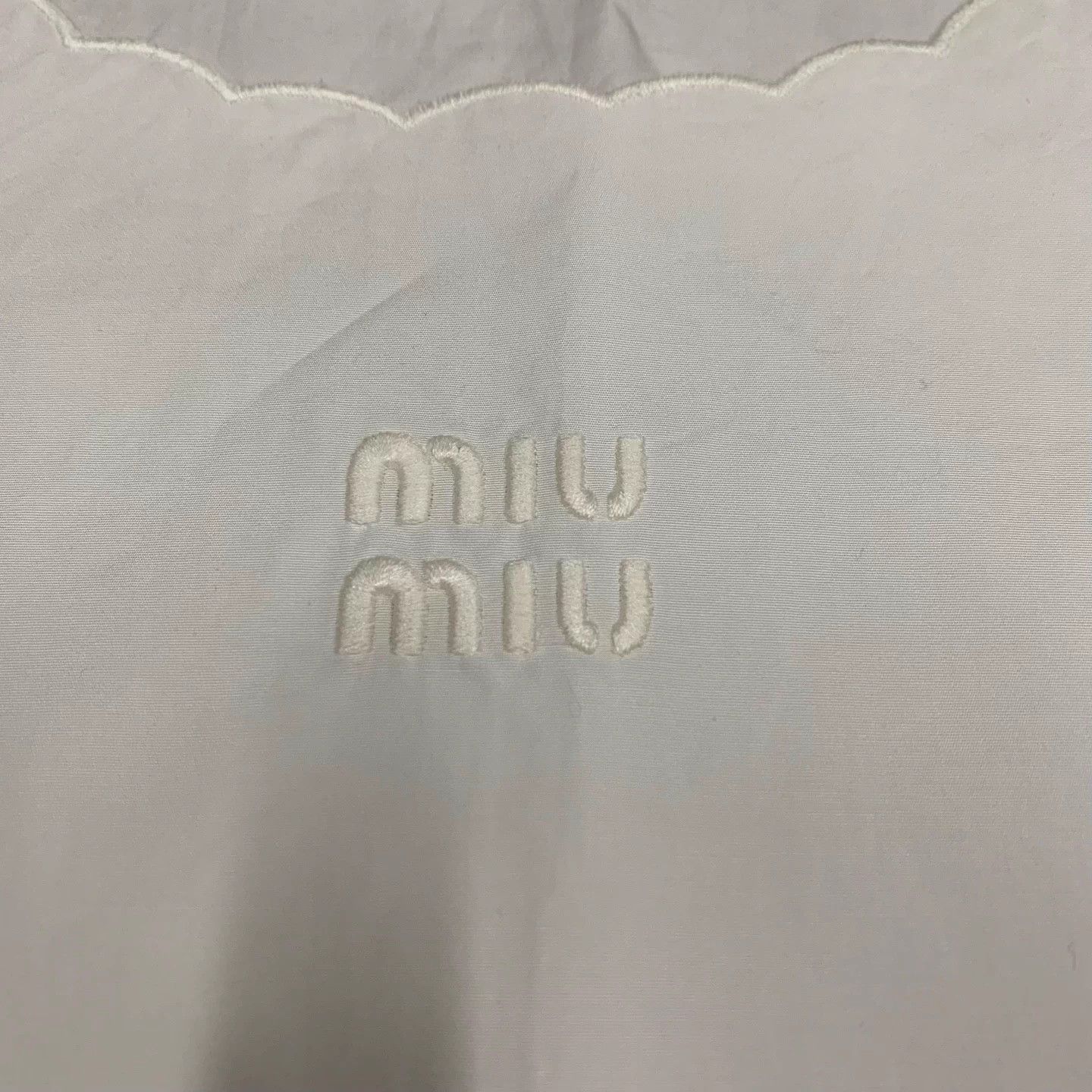 Miu Miu Miu Miu Women's White Embroidered Logo Cami Top Size S / US 4 / IT 40 - 8 Thumbnail