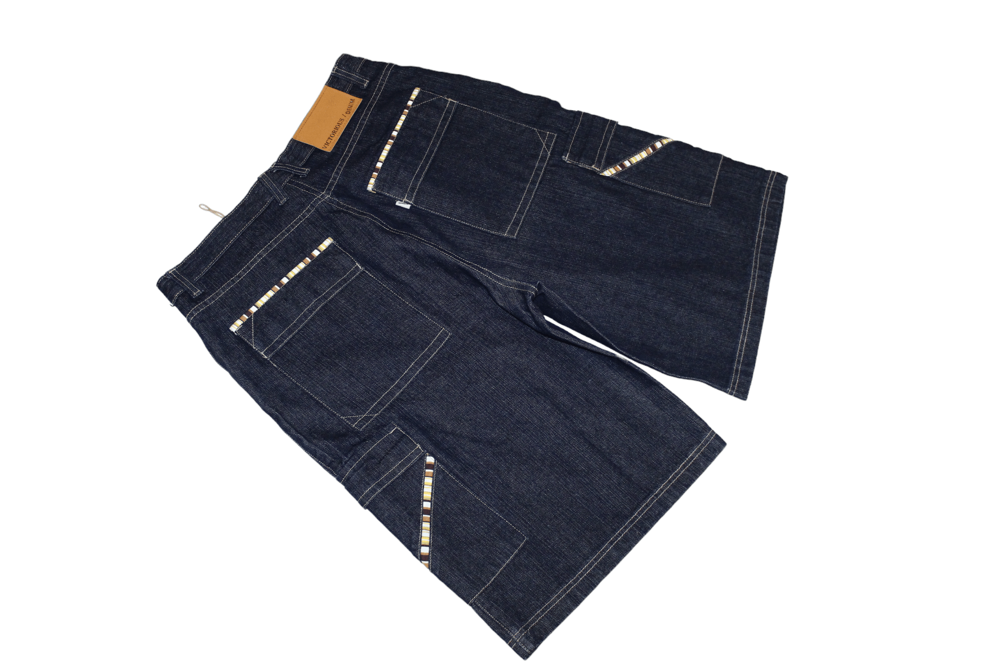 Japanese Brand VTG 🔥 Victorious Linen-Cotton Raw Denim Cargo Baggy Jeans Size US 36 / EU 52 - 11 Thumbnail