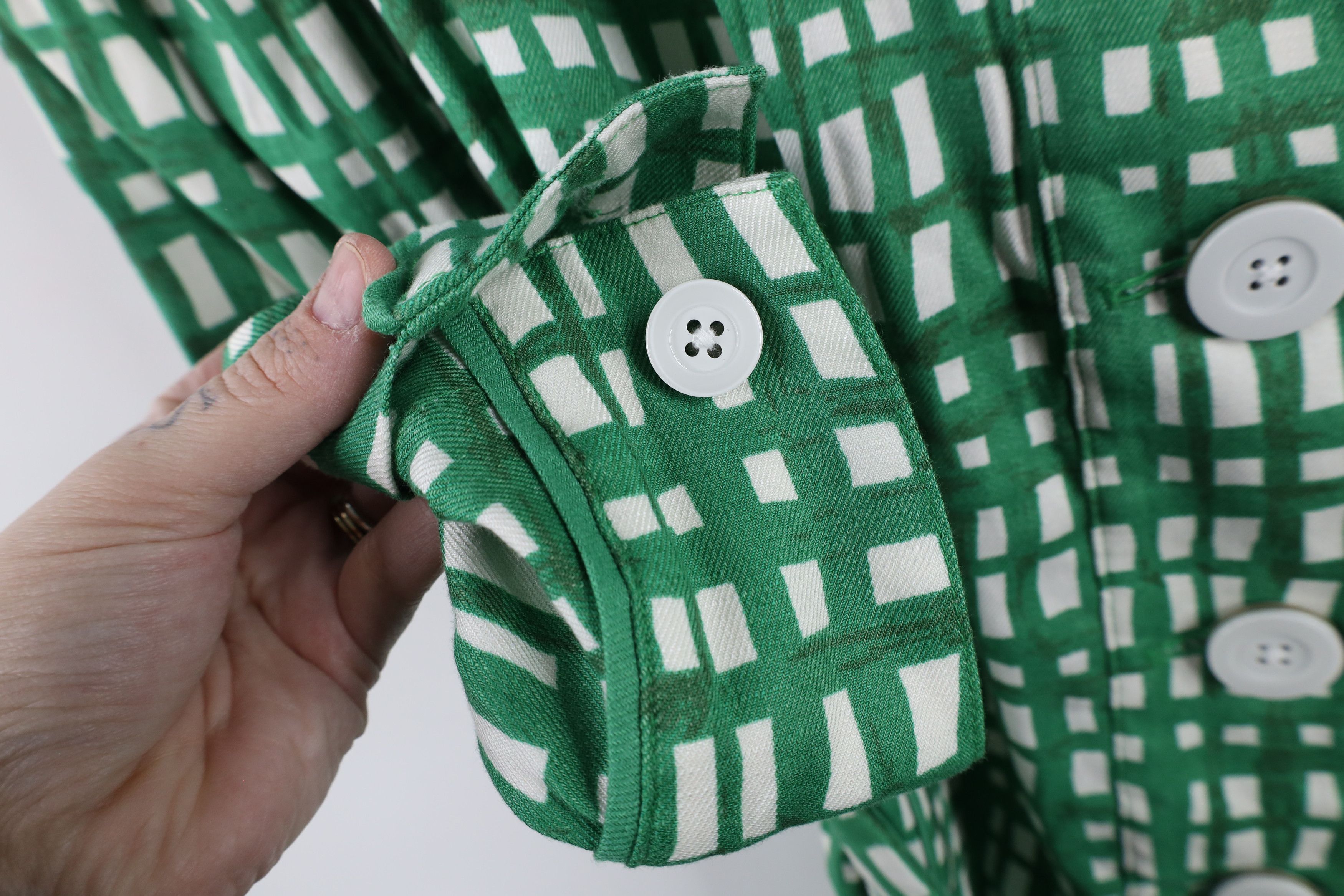 Vintage New Cabi Belted Circuit Full Button Jacket Coat Green Plaid Size M / US 6-8 / IT 42-44 - 7 Thumbnail