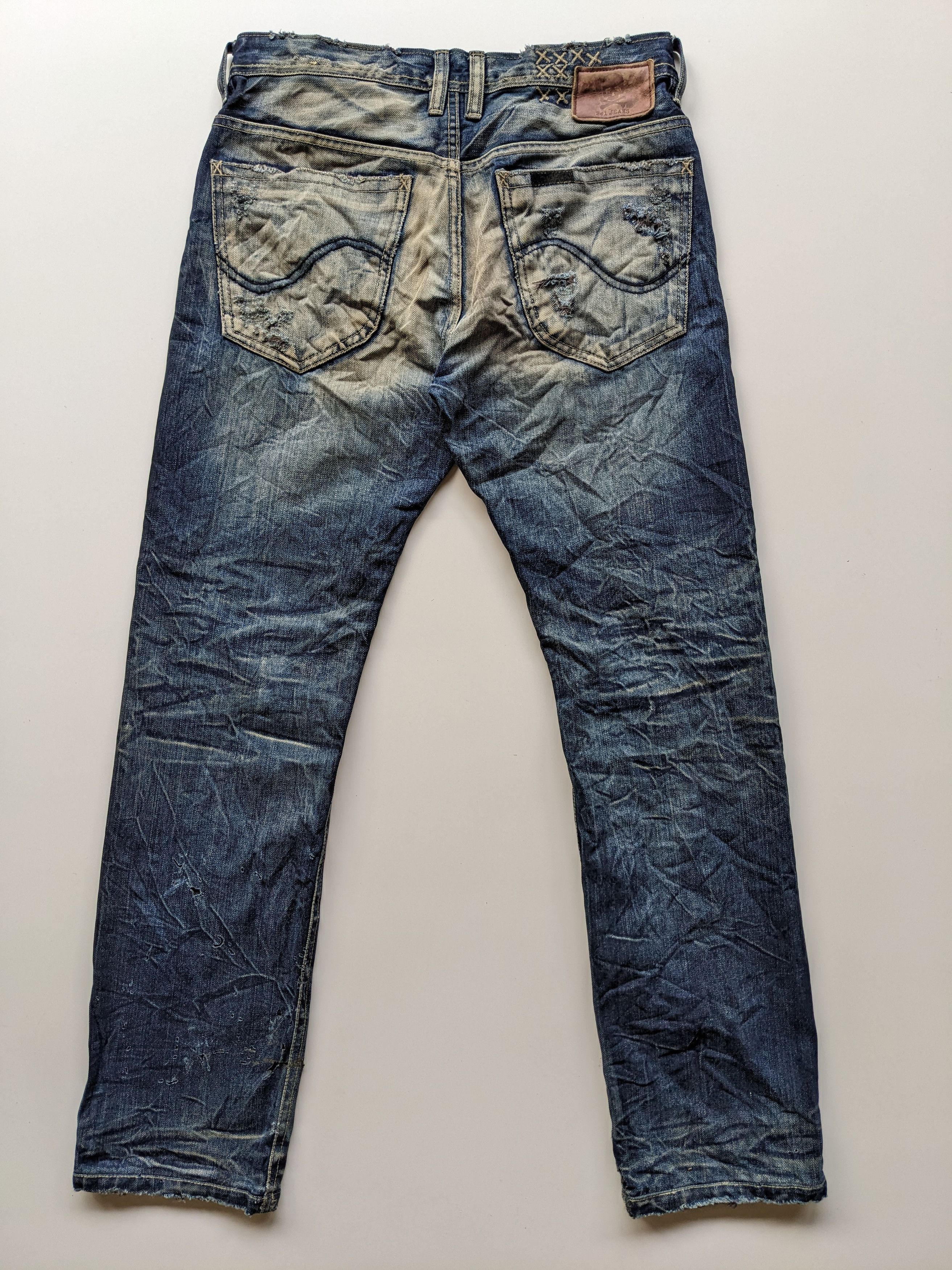 If Six Was Nine × Japanese Brand × Le Grande Bleu (L.G.B.) 2#1 Wrinkle design rusty jeans Size US 32 / EU 48 - 2 Thumbnail