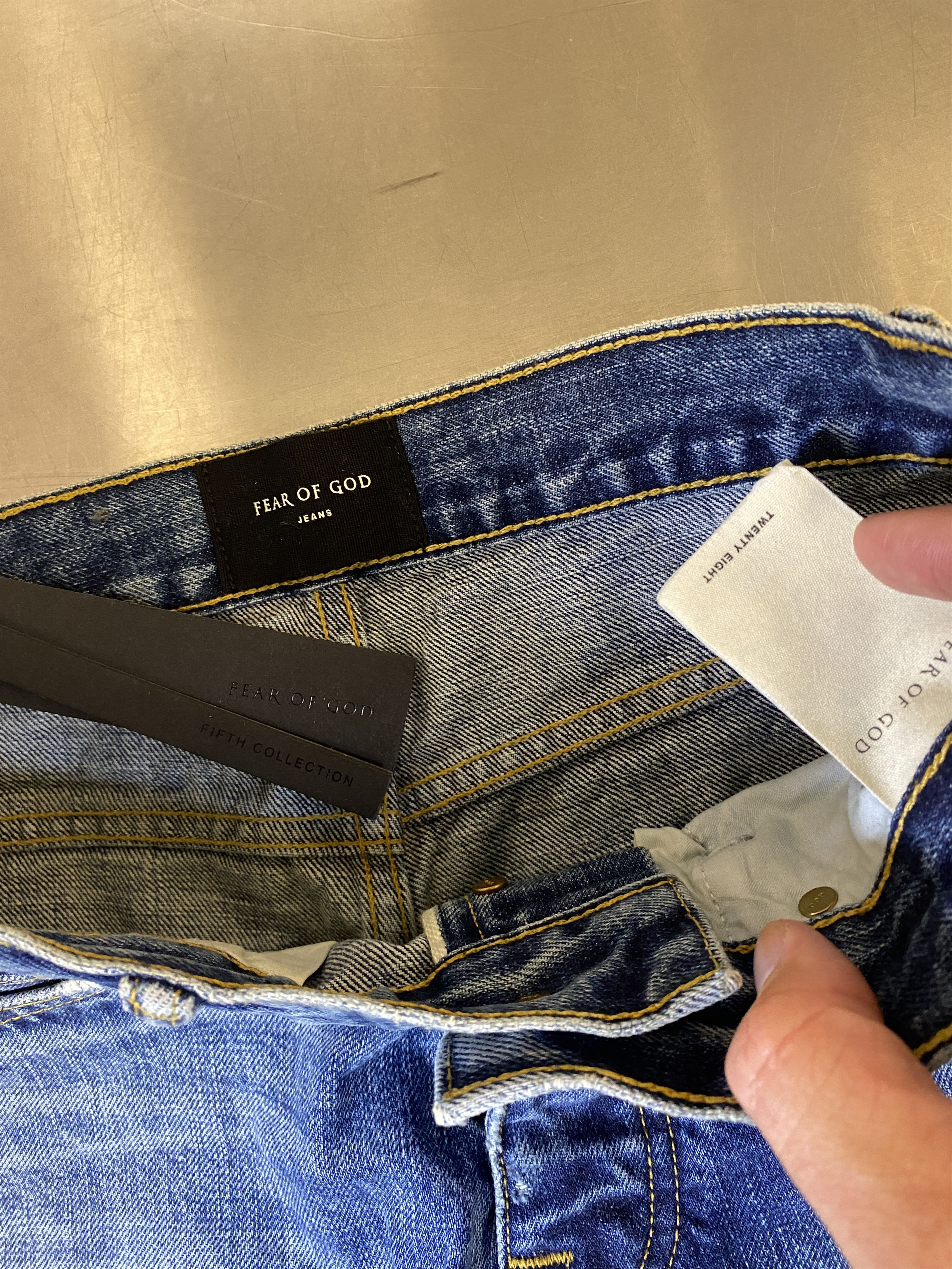 Fear of God NWOT FEAR OF GOD INDIGO DISTRESSED DENIM JEANS Size US 28 / EU 44 - 3 Thumbnail