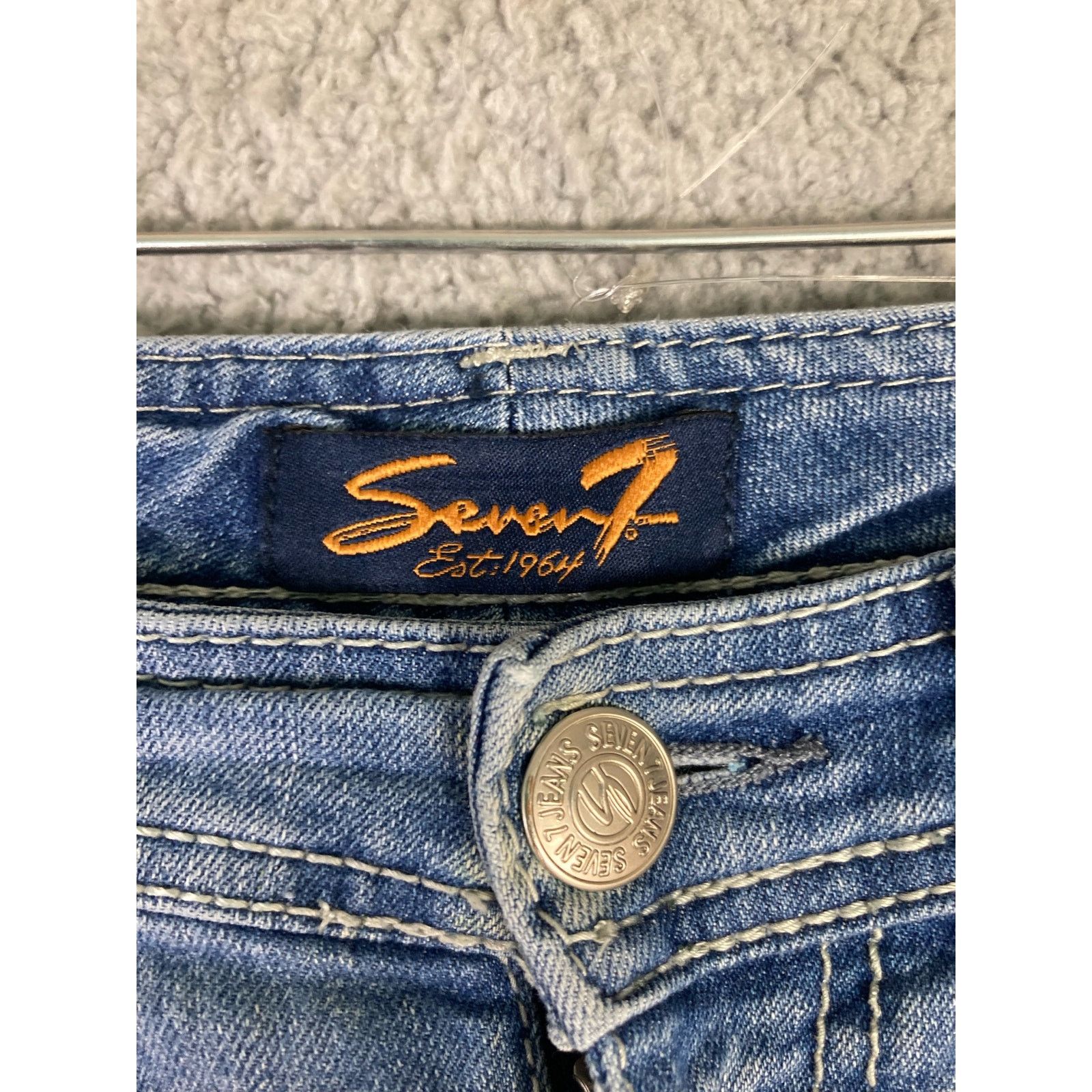 Seven 7 Seven7 Women's Size 4 Blue Denim Capri Jeans Low Rise Size 27" / US 4 / IT 40 - 4 Thumbnail