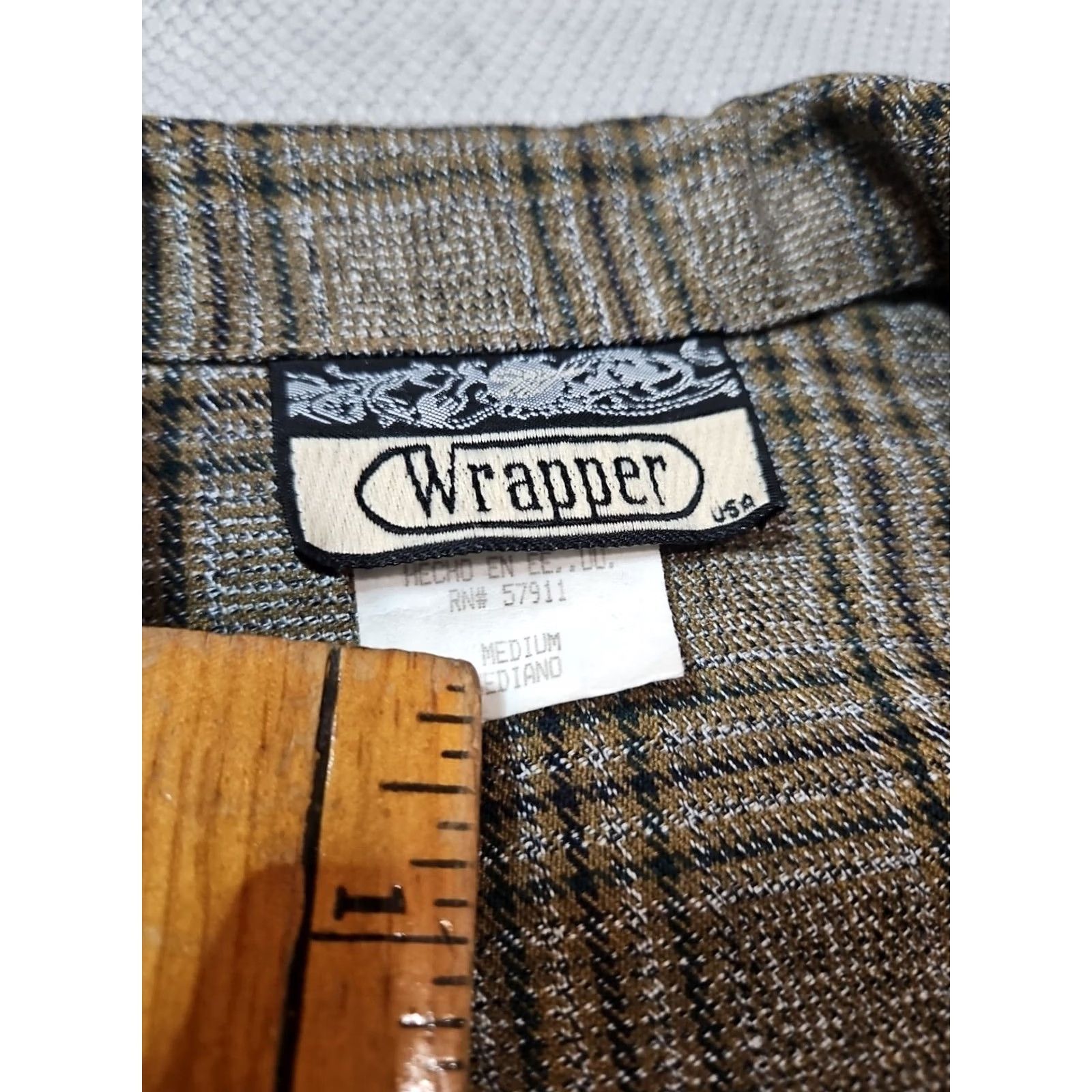 Vintage Wrapper Jacket Blazer Womens Medium Brown Plaid USA Vintage Button Up Modern Coat Size M / US 6-8 / IT 42-44 - 6 Thumbnail