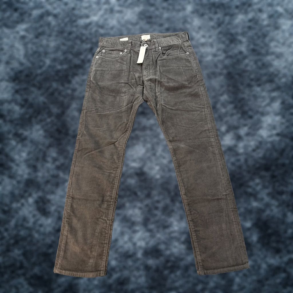 J.Crew J.CREW 484 Slim-fit Pants Mens 30x30 Gray Corduroy Straight Leg Chino Flat Front Stretch 5-Pocket Size US 30 / EU 46 - 1 Thumbnail