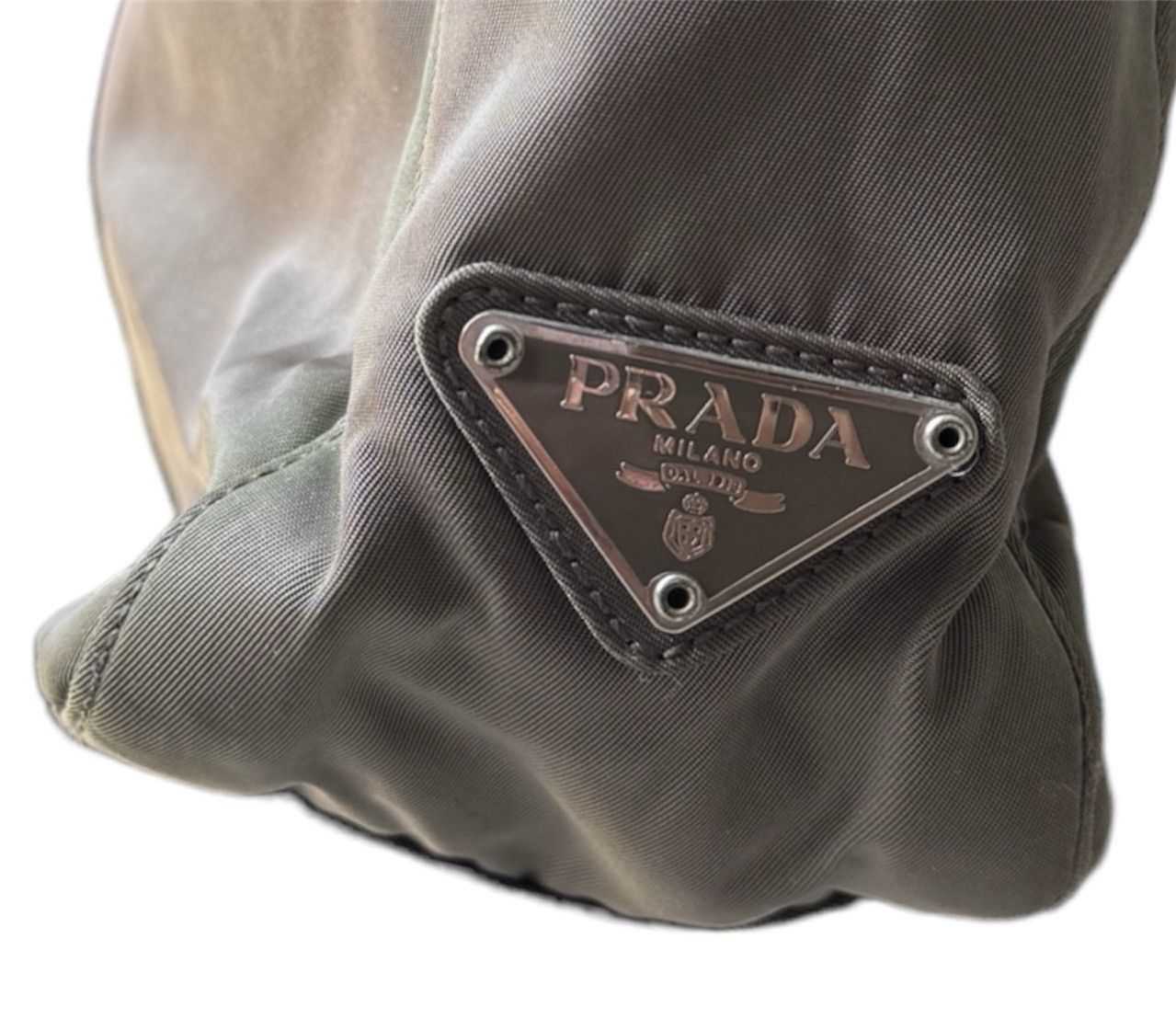 Prada Vintage Prada Nylon Khaki Green Handbag Size ONE SIZE - 1 Thumbnail