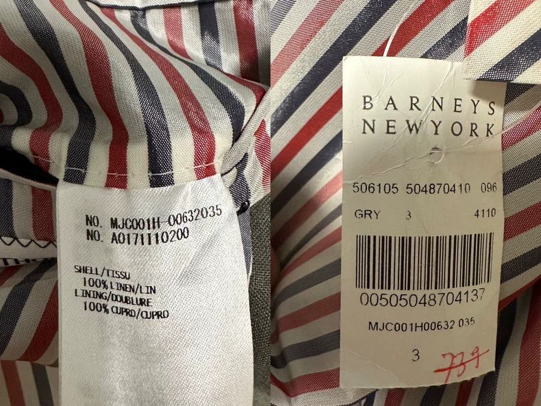 Thom Browne Thom Browne size3 Medium grey linen suit Size 40S - 2 Thumbnail