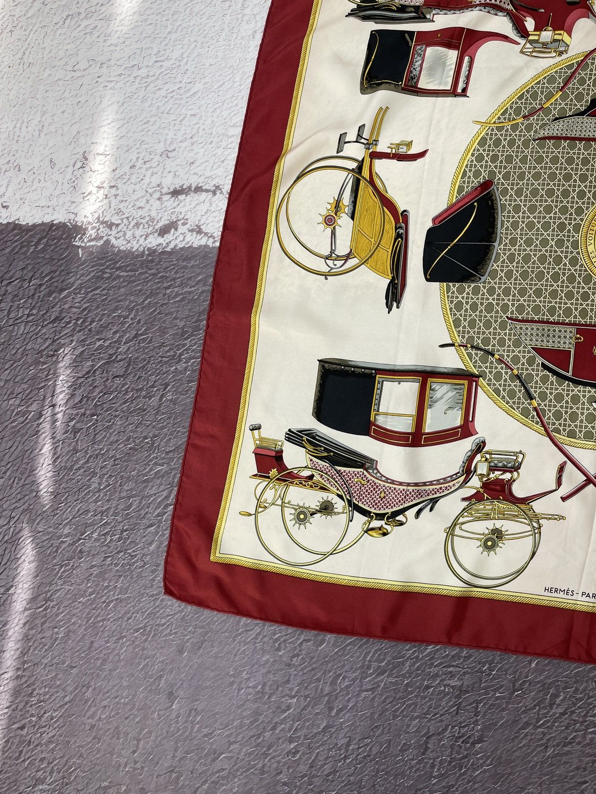 Hermes Hermes Les Voitures a transformation vintage silk scarf Size ONE SIZE - 3 Thumbnail