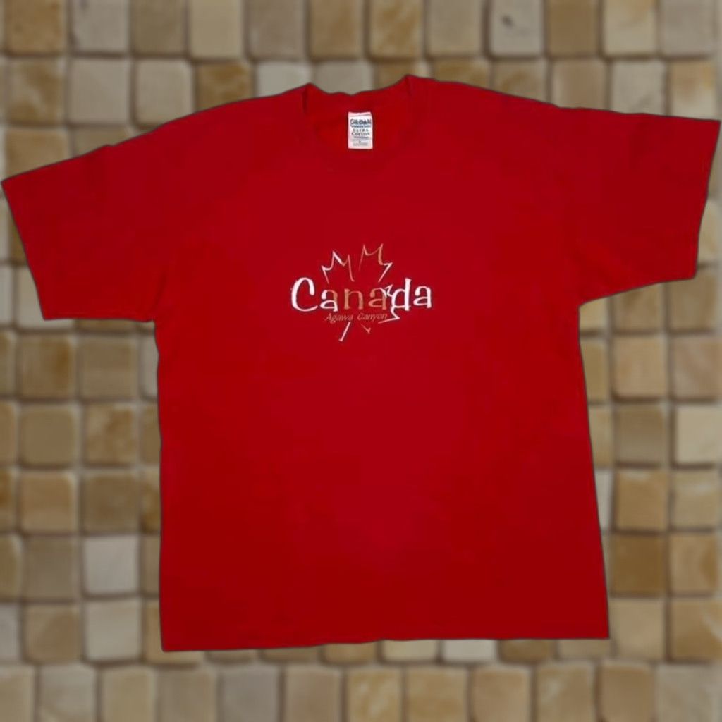 Gildan VINTAGE Canada “Agawa Canyon” Embroidered Maple Leaf Souvenir T-Shirt XL Men Red XS? Size US XL / EU 56 / 4 - 1 Thumbnail