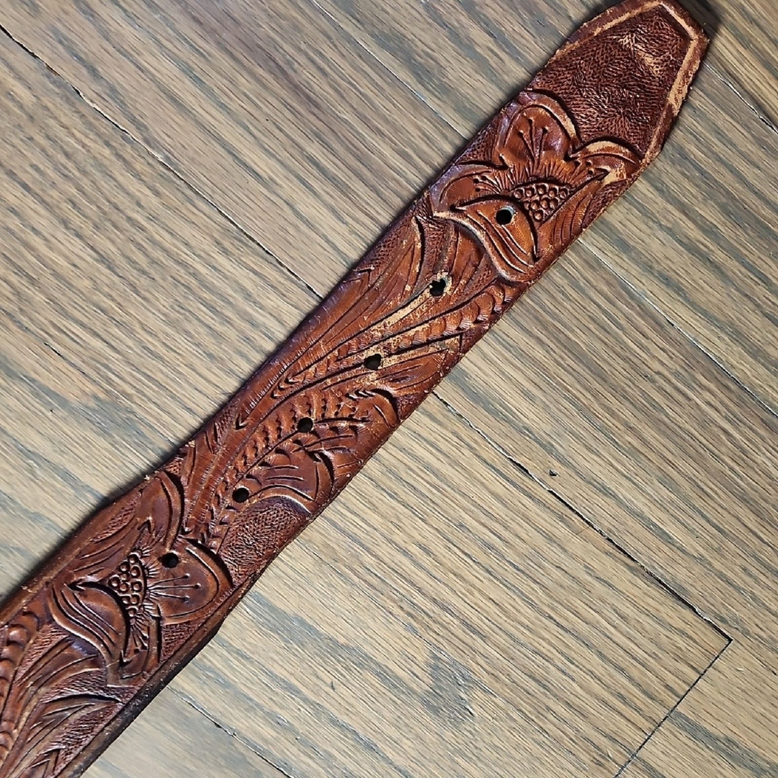 Unknown London Brown Leather Belt with 'CHARLIE' Embossing Size 38 - 3 Thumbnail