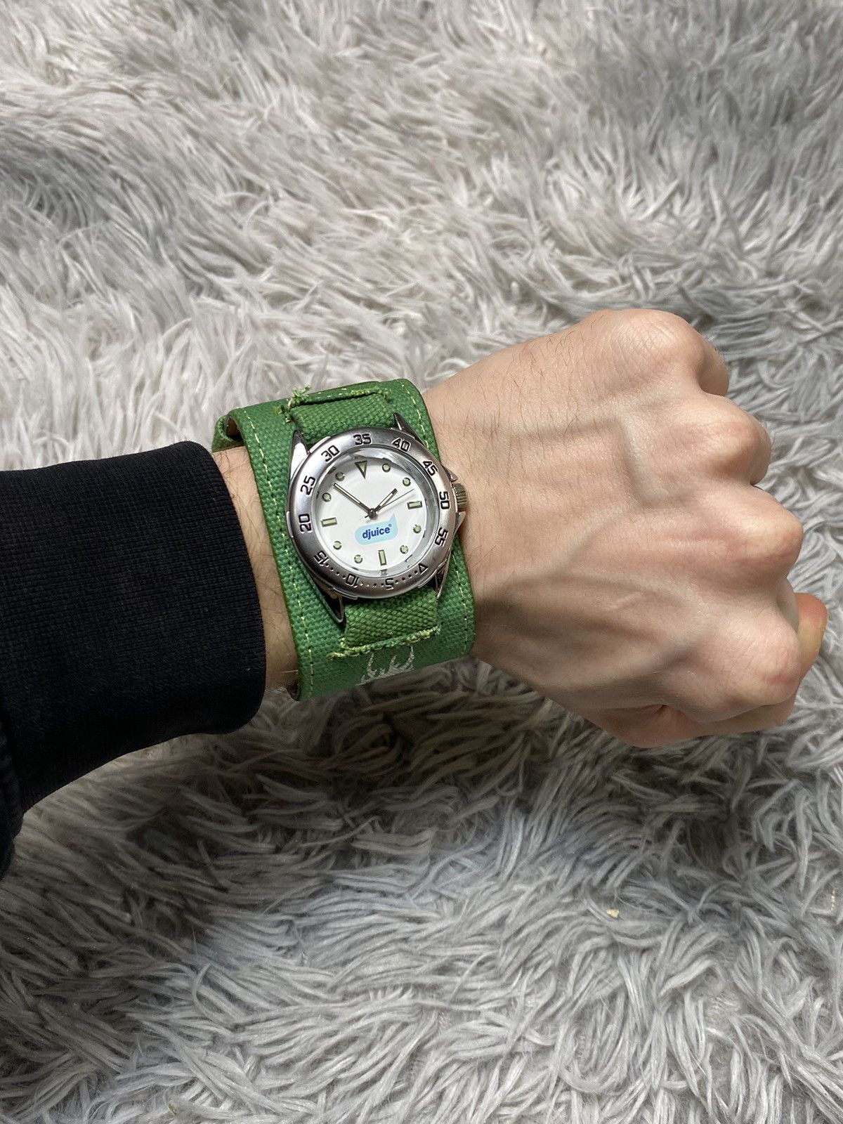 Jewelry × Vintage Vintage Djuice Promo Watch Green Canvas Strap Japanese Brand Size ONE SIZE - 12 Thumbnail