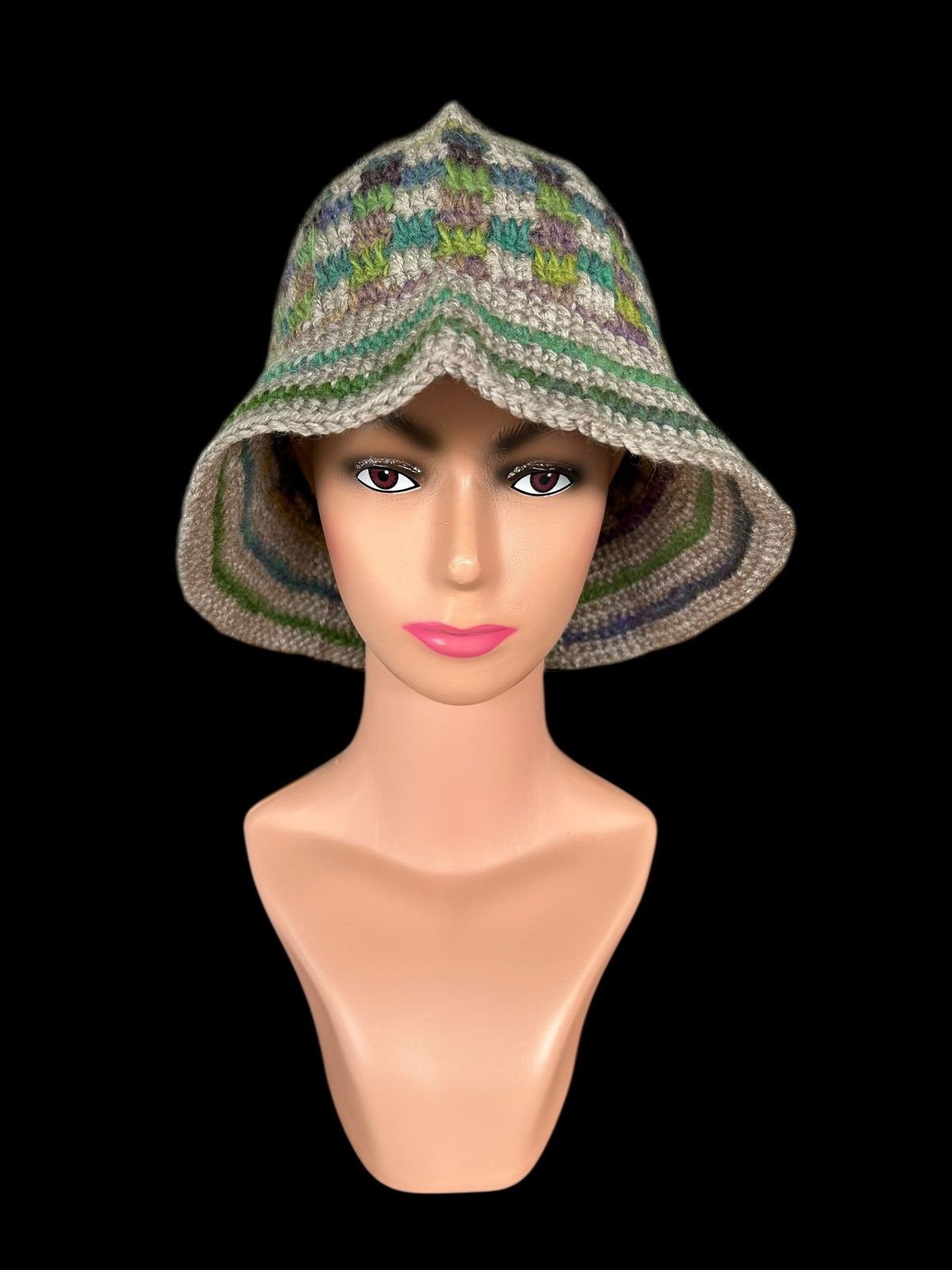 Japanese Brand × Kapital × Vintage Crochet Knitted Handmade Bucket Hats Size ONE SIZE - 3 Thumbnail
