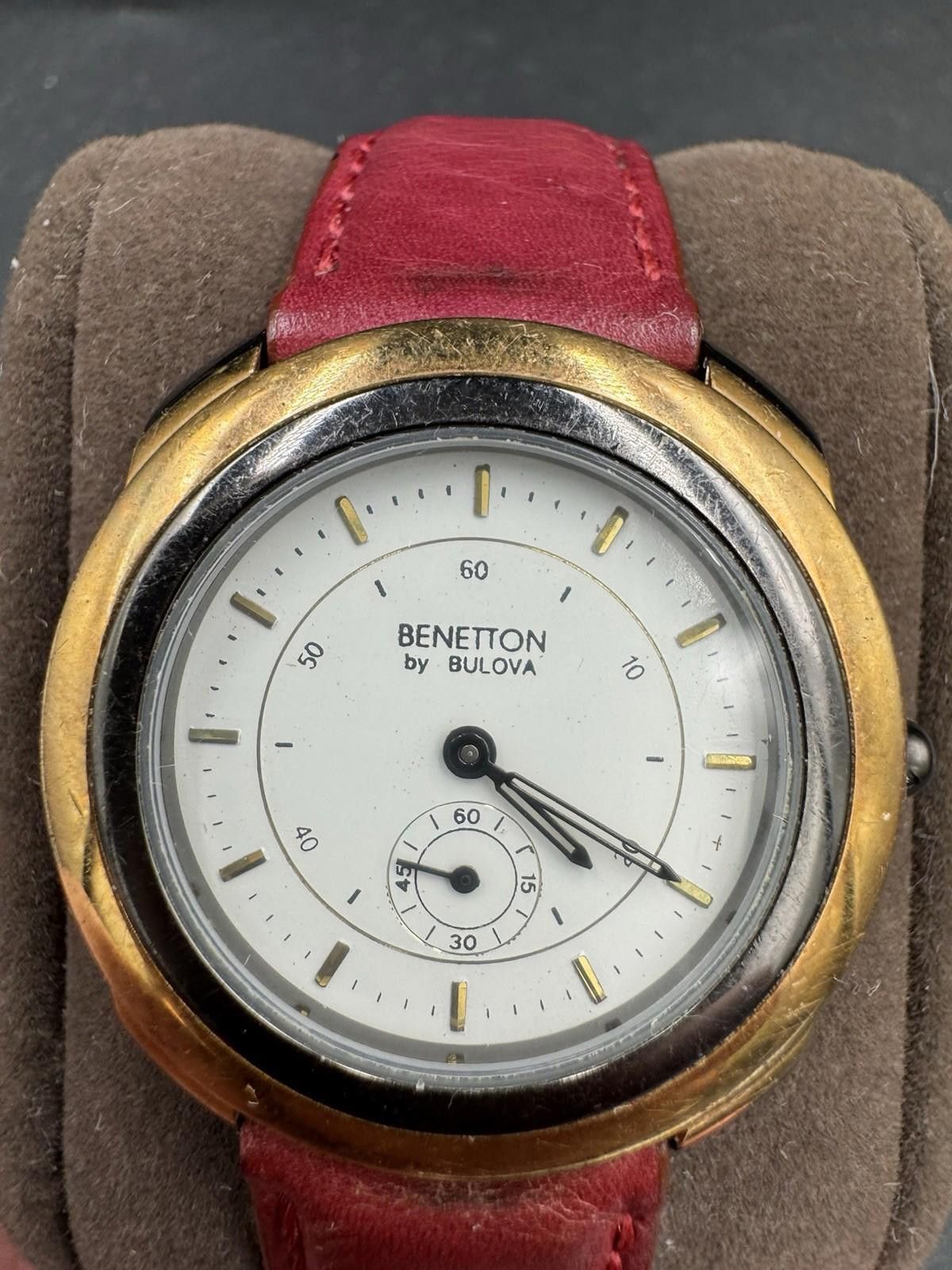 Bulova Vintage Benetton by Bulova Tachymeter Watch Red Velvet Strap Size ONE SIZE - 8 Thumbnail