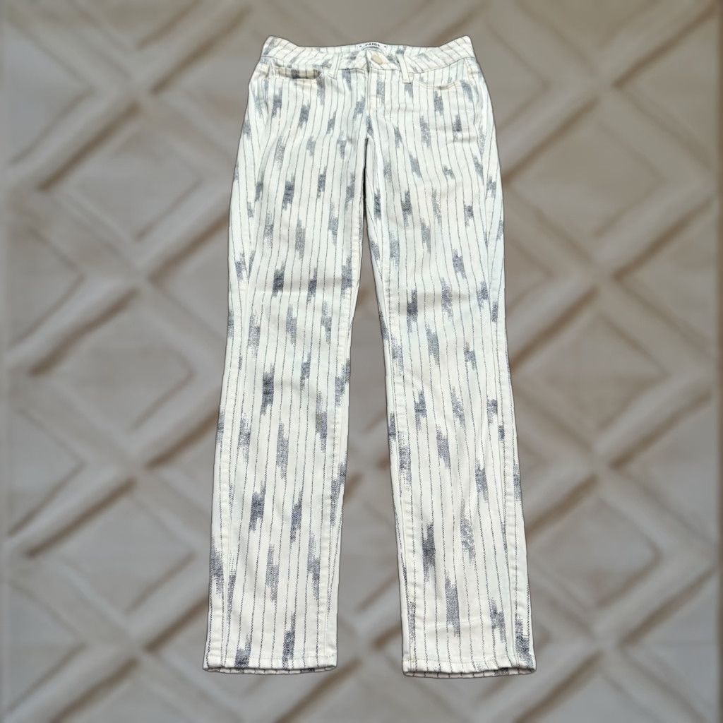 Paige Paige Verdugo Jeans Woman 26 Ankle Denim Ikat White Black Multicolor Stretch Casual Size 26" / US 2 / IT 38 - 1 Thumbnail